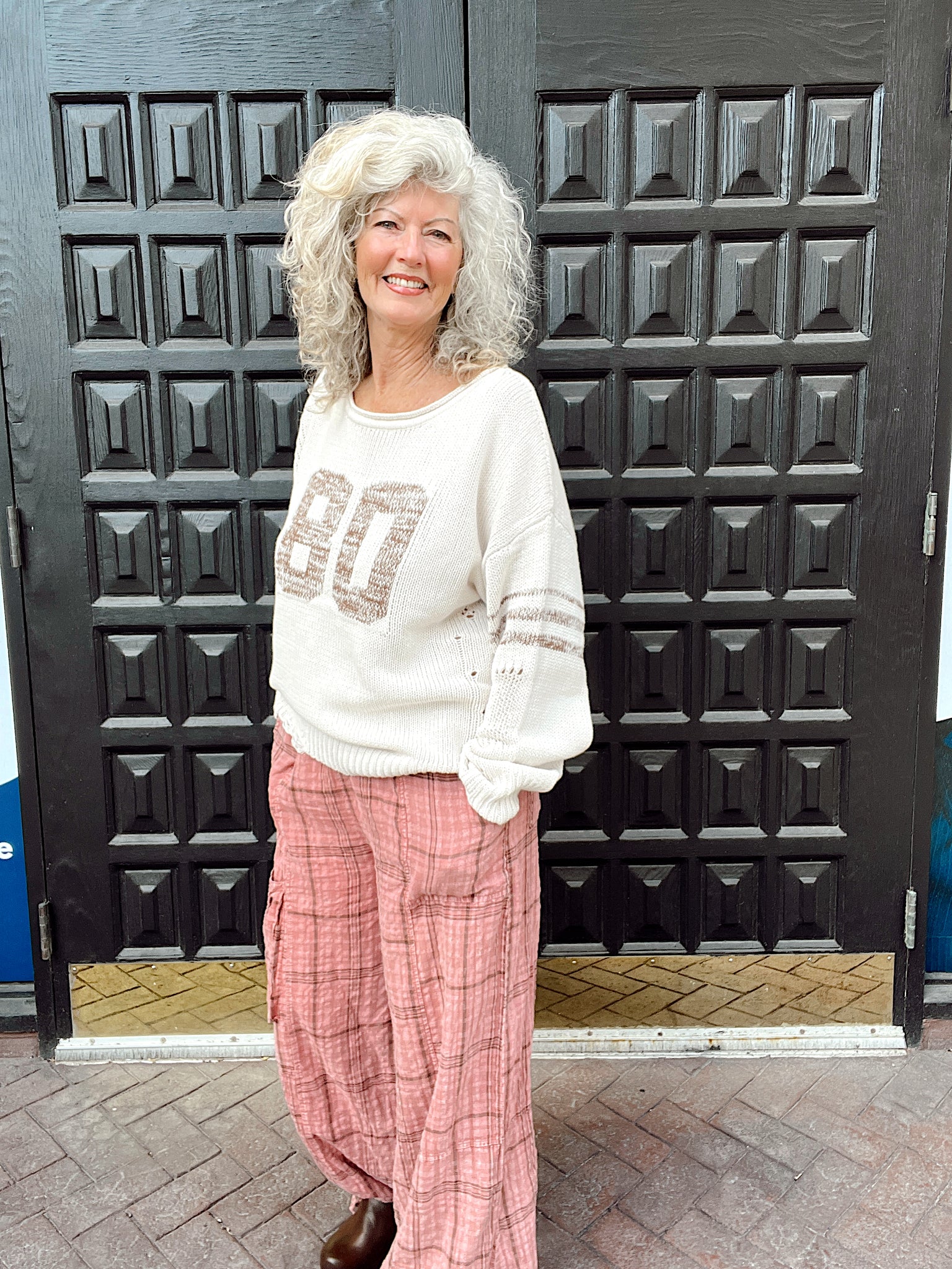 Gracie Mauve Plaid Joggers