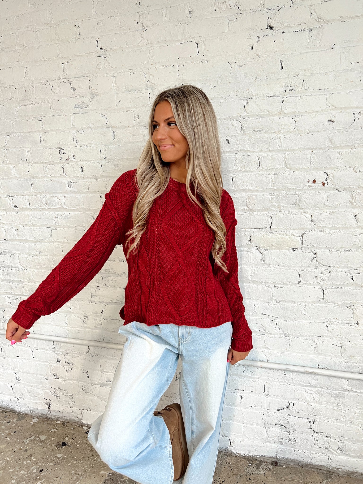 Everlasting Love Red Knit Sweater