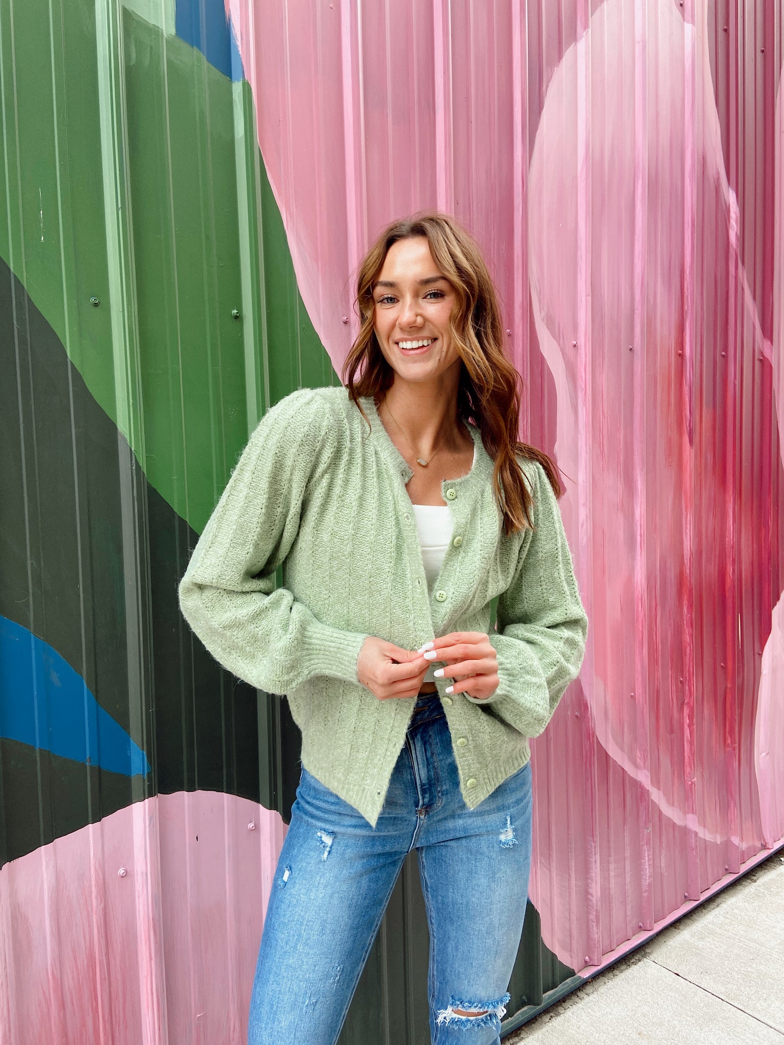 FINAL SALE- Everybody's Talking Lime Cardigan