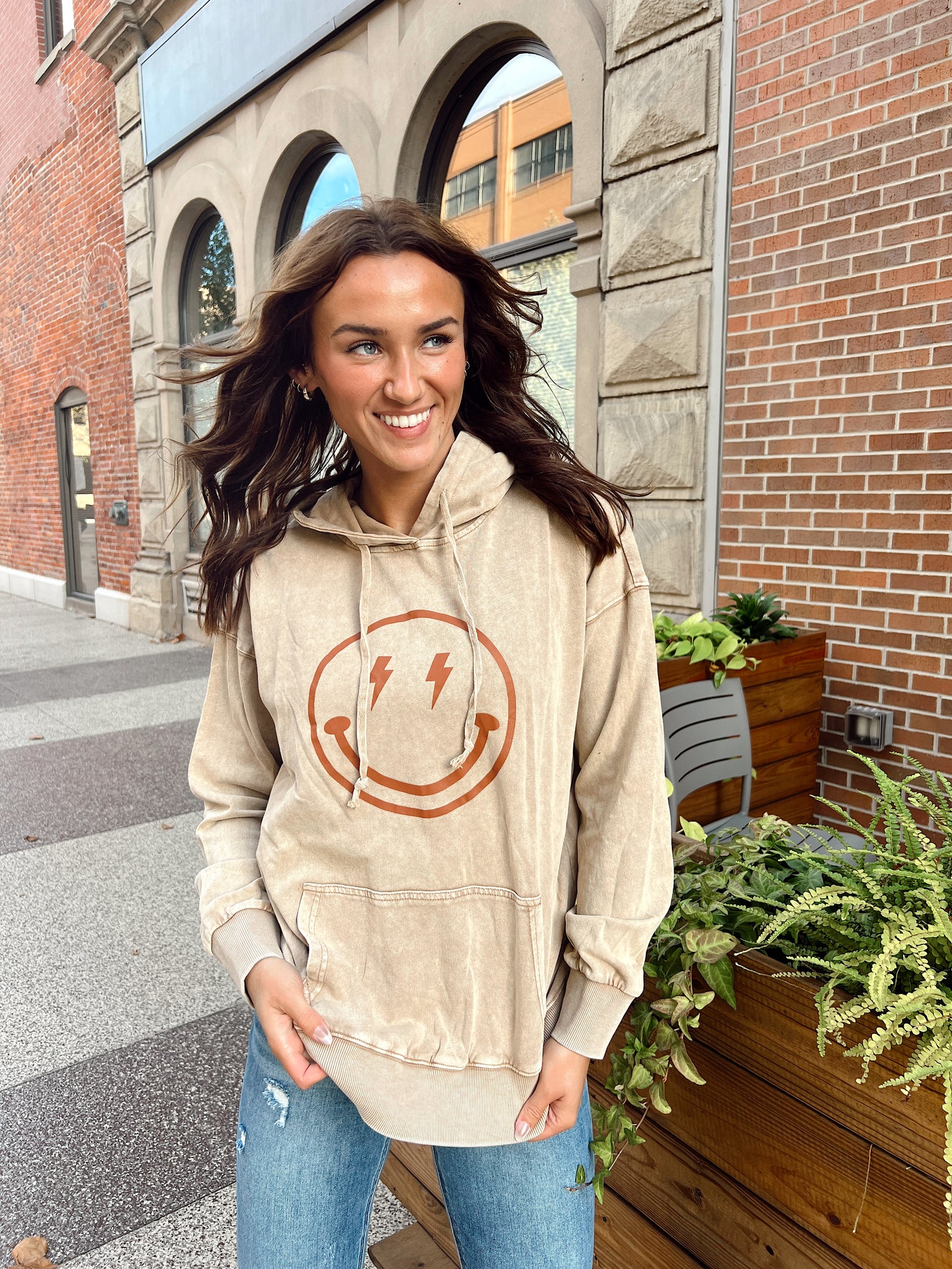 Smiley Face Camel Hoodie