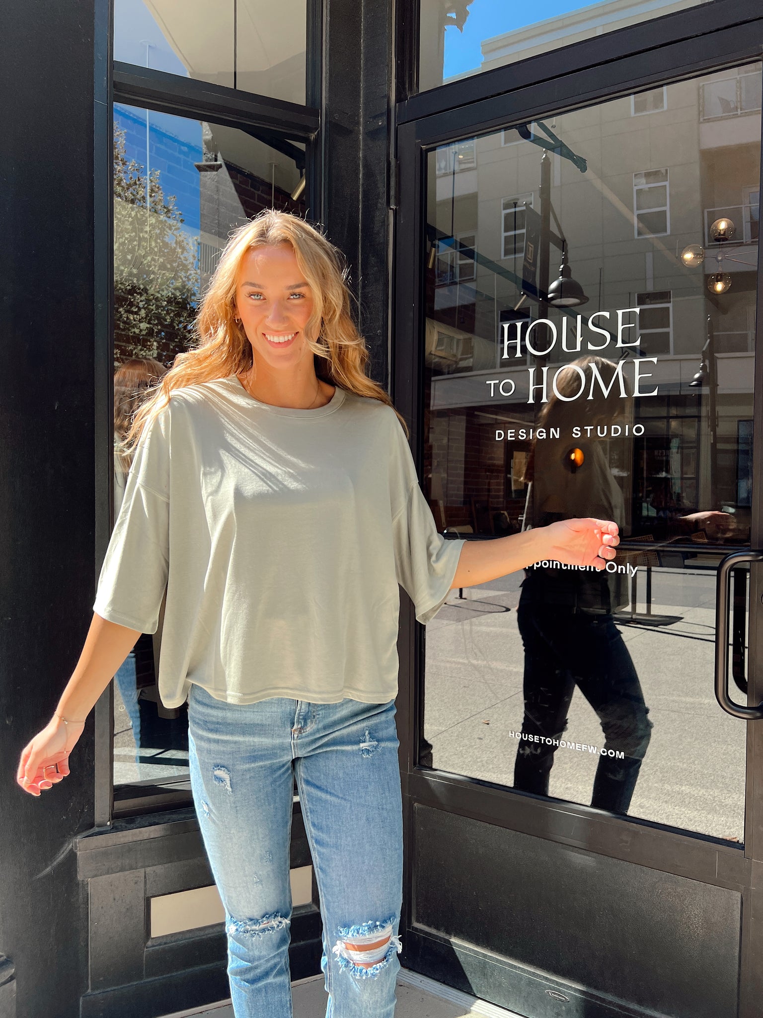 Sure Thing Olive Cropped Tee