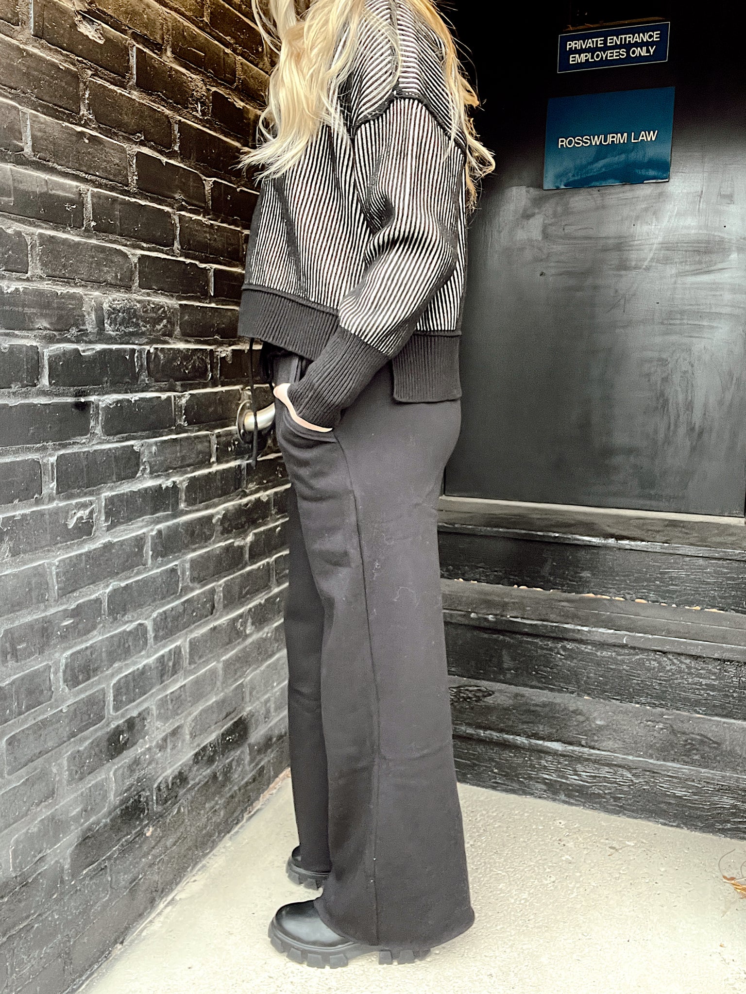 Call Me By Your Name Wide Leg Sweats Black