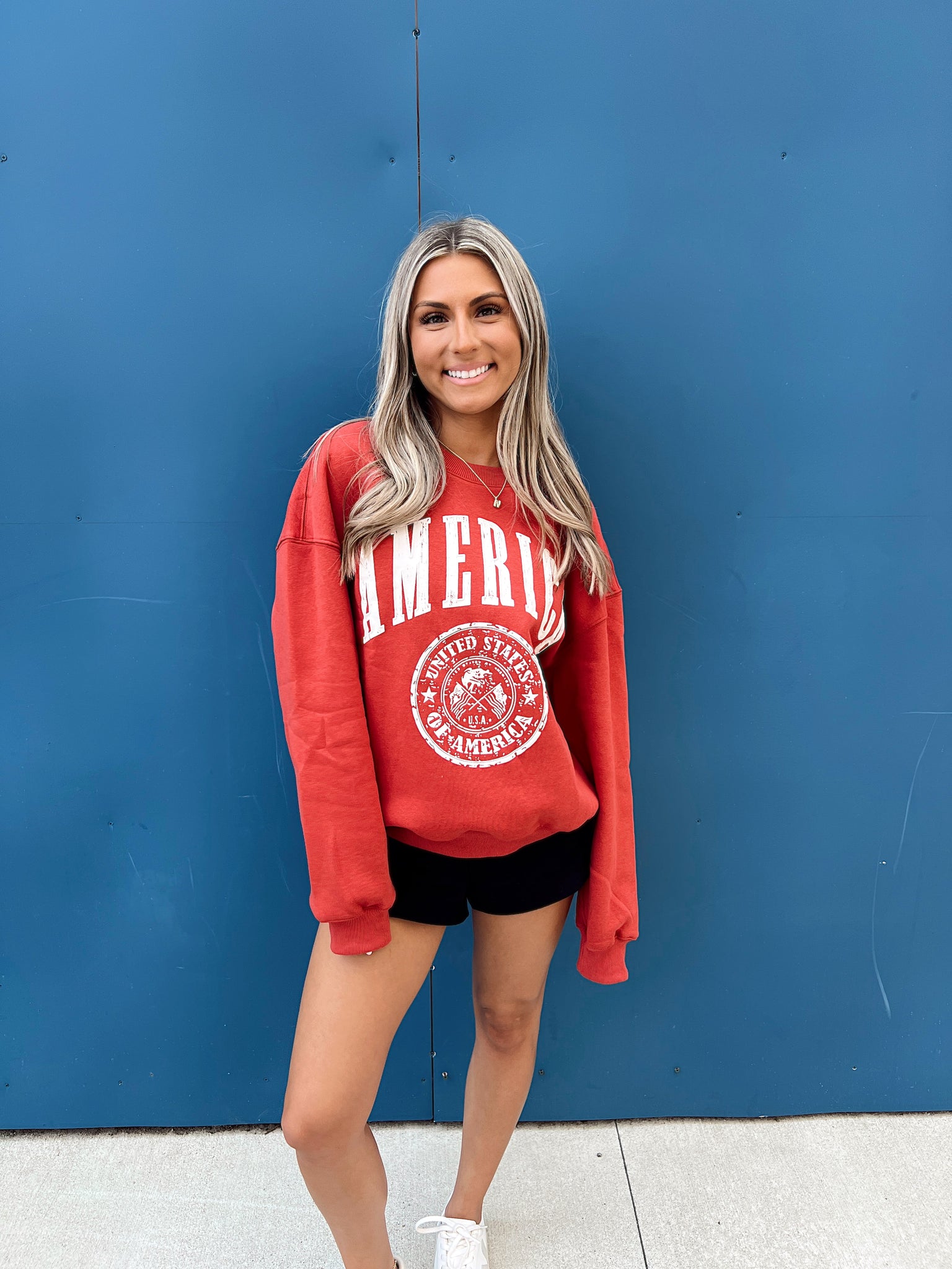 All American Classic Red Crewneck