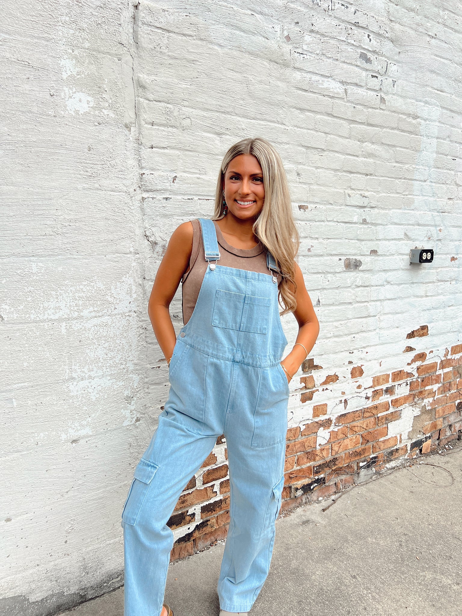 Sweetness Denim Cargo Overalls