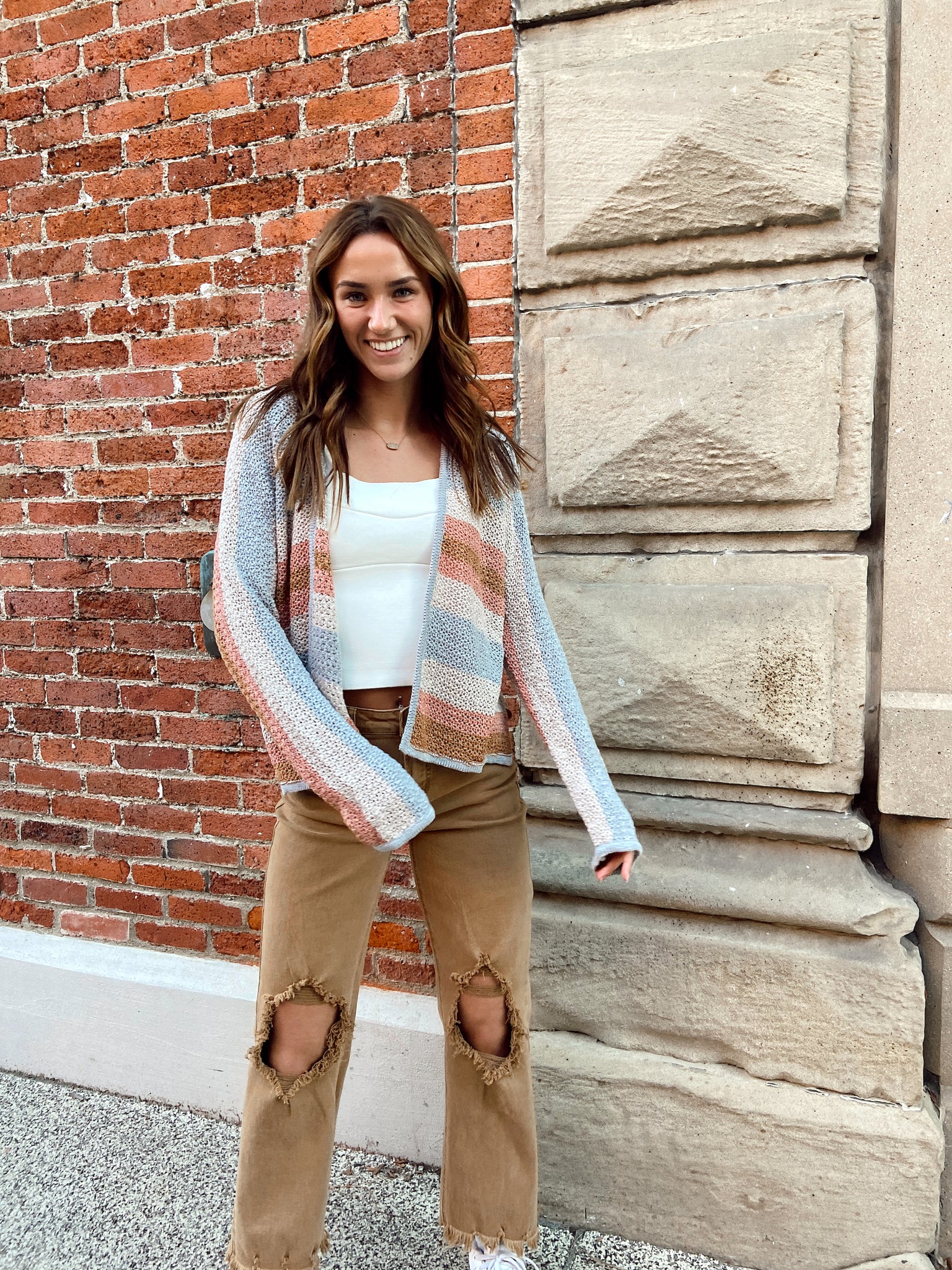 Zoey Blue Striped Cardigan