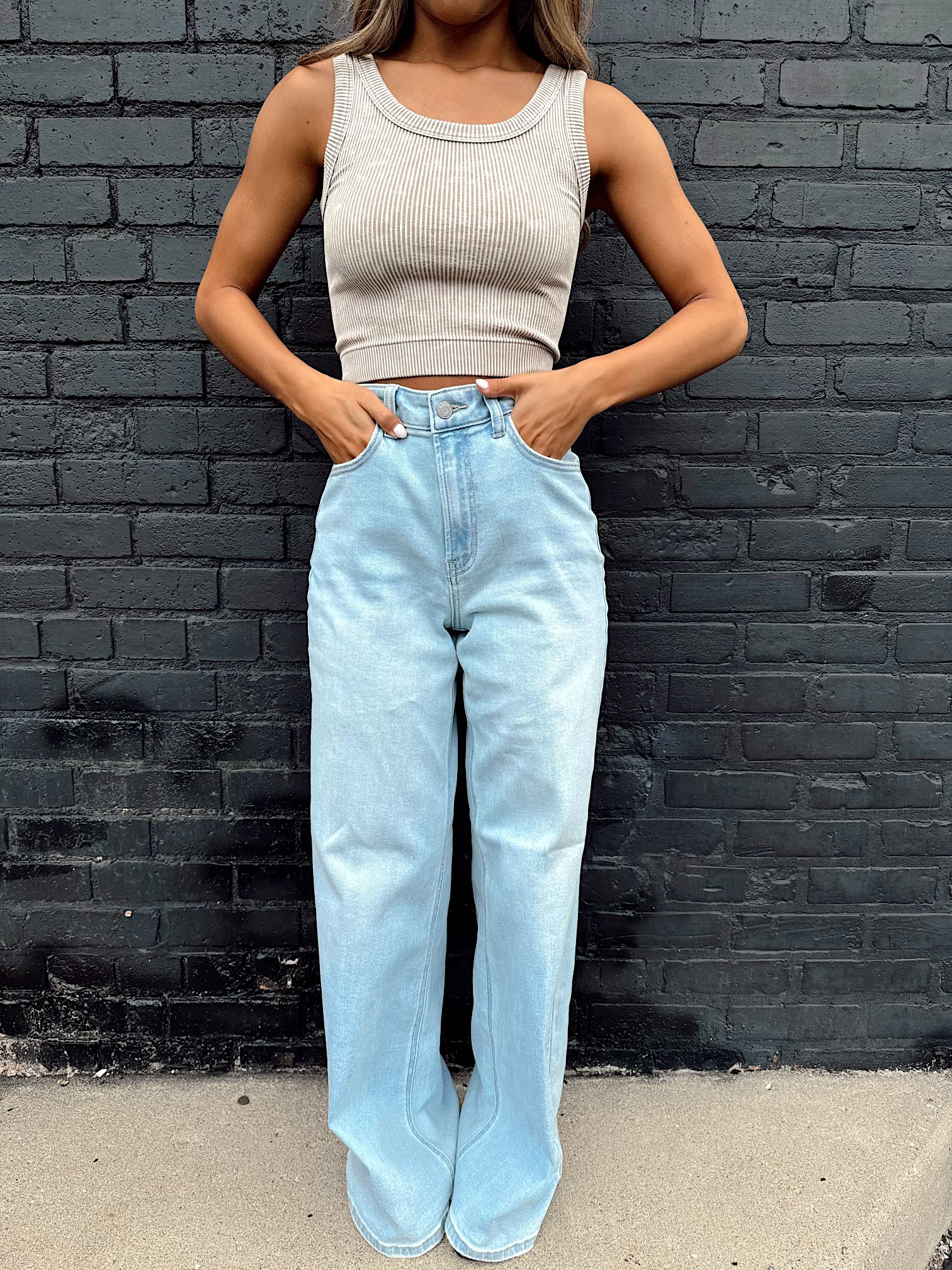Carpe Diem Light Wash Wide Leg Jeans