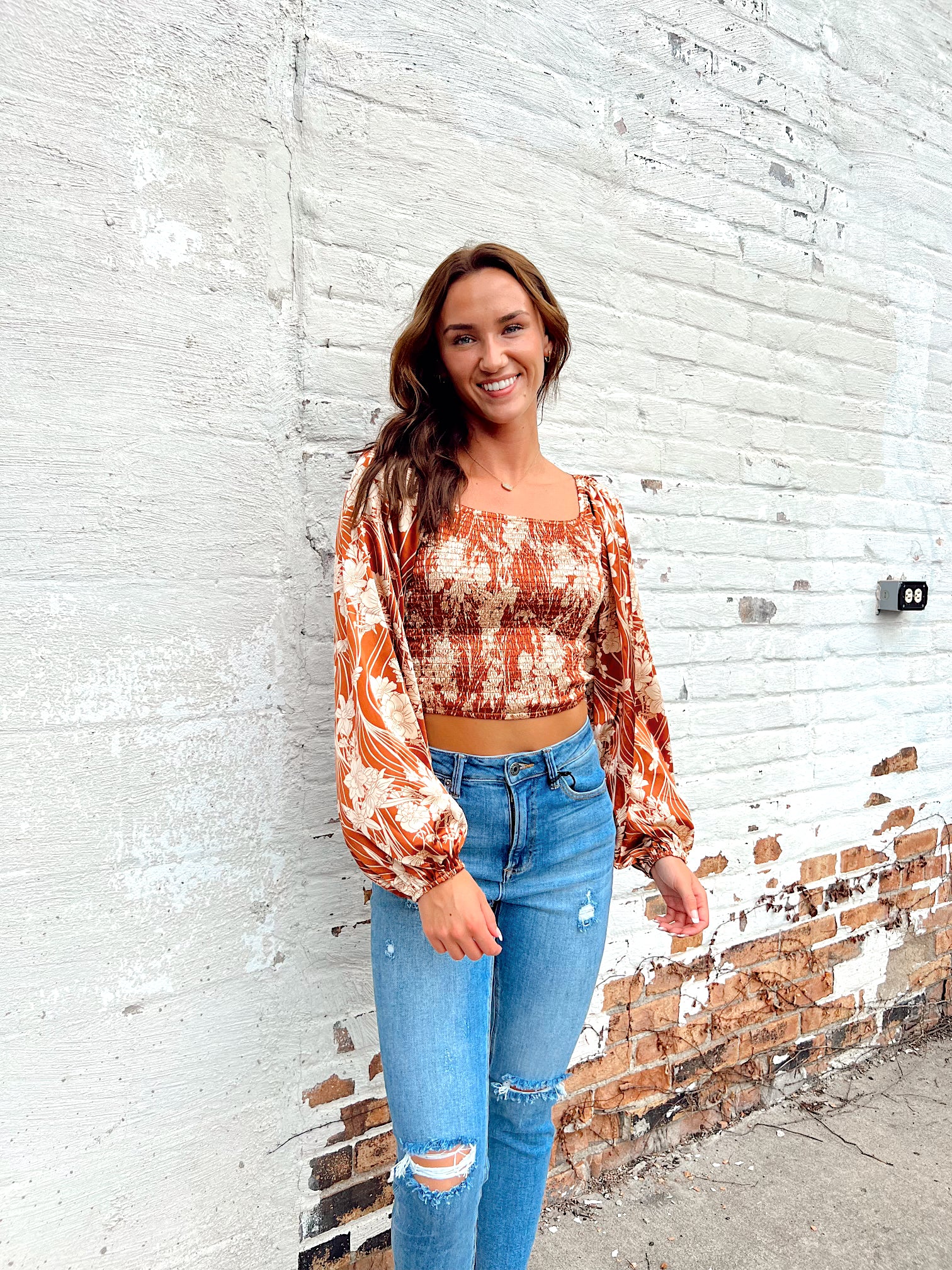 Dream On Butterscotch Floral Top
