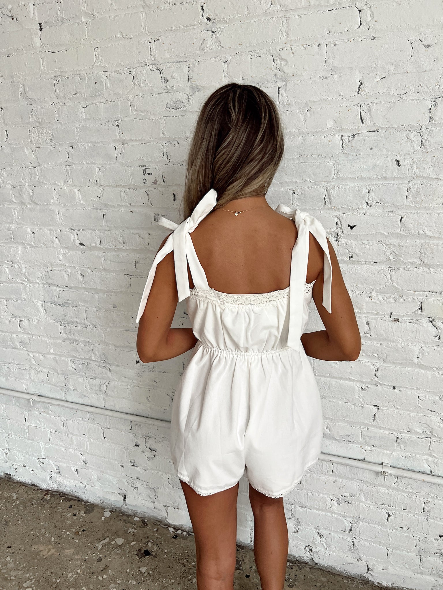 Bloom Off White Embroidered Floral Romper