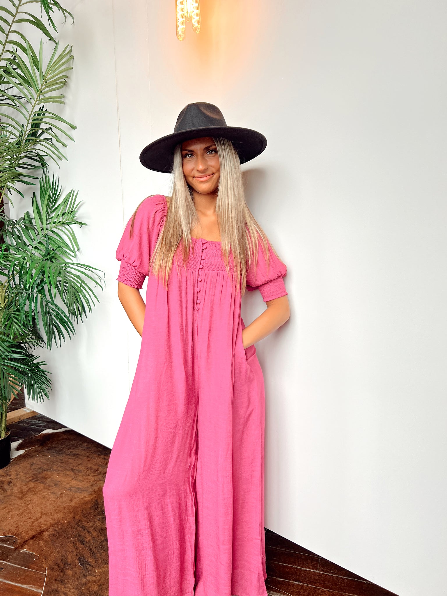 FINAL SALE- Cruel Summer Berry Jumpsuit