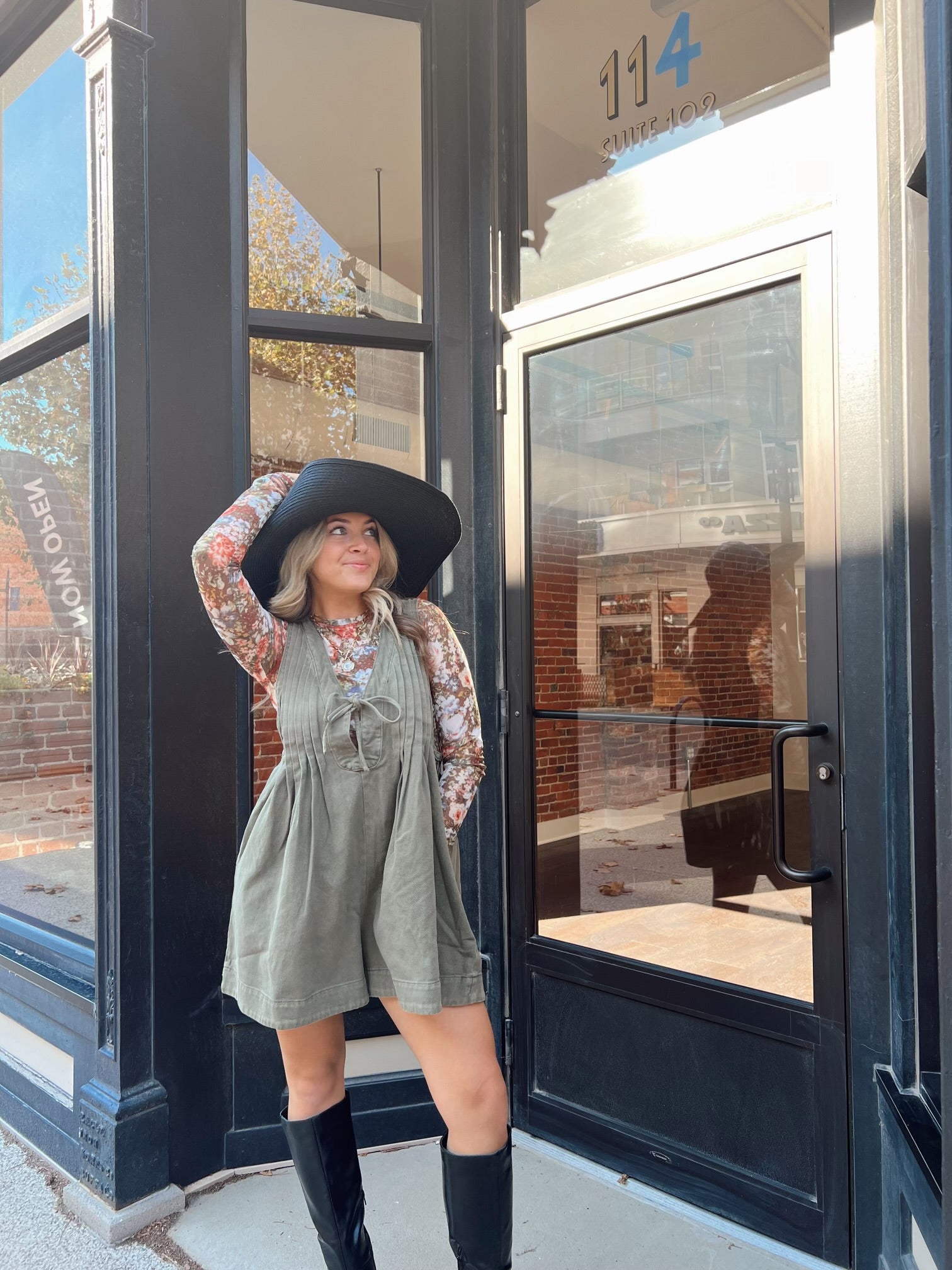 Give Thanks Olive Romper