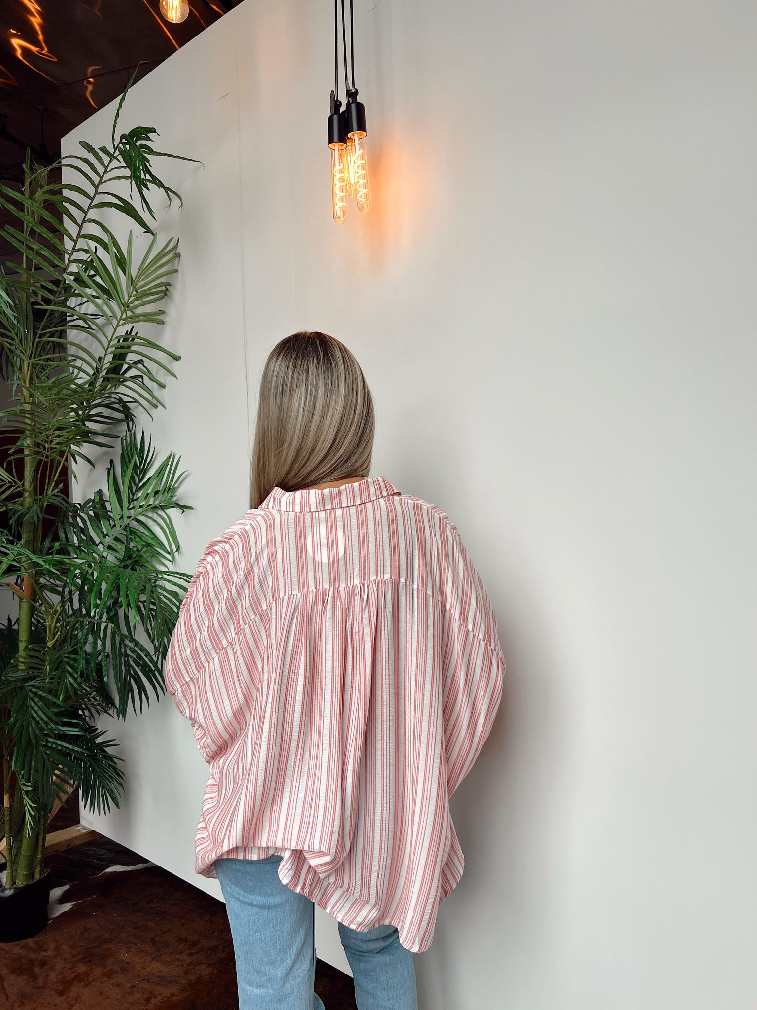 Hamptons Red Striped Button Down