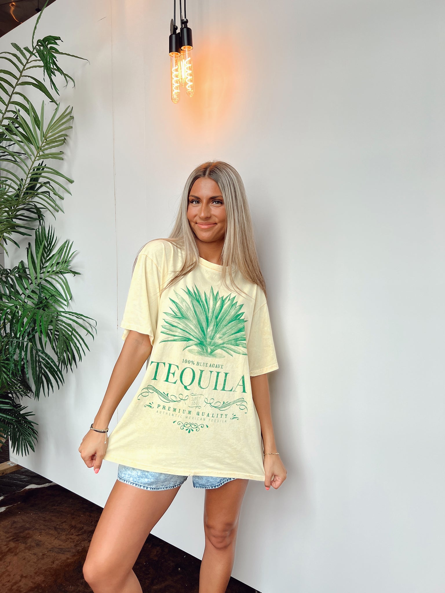 Tequila Washed Yellow Graphic Tee