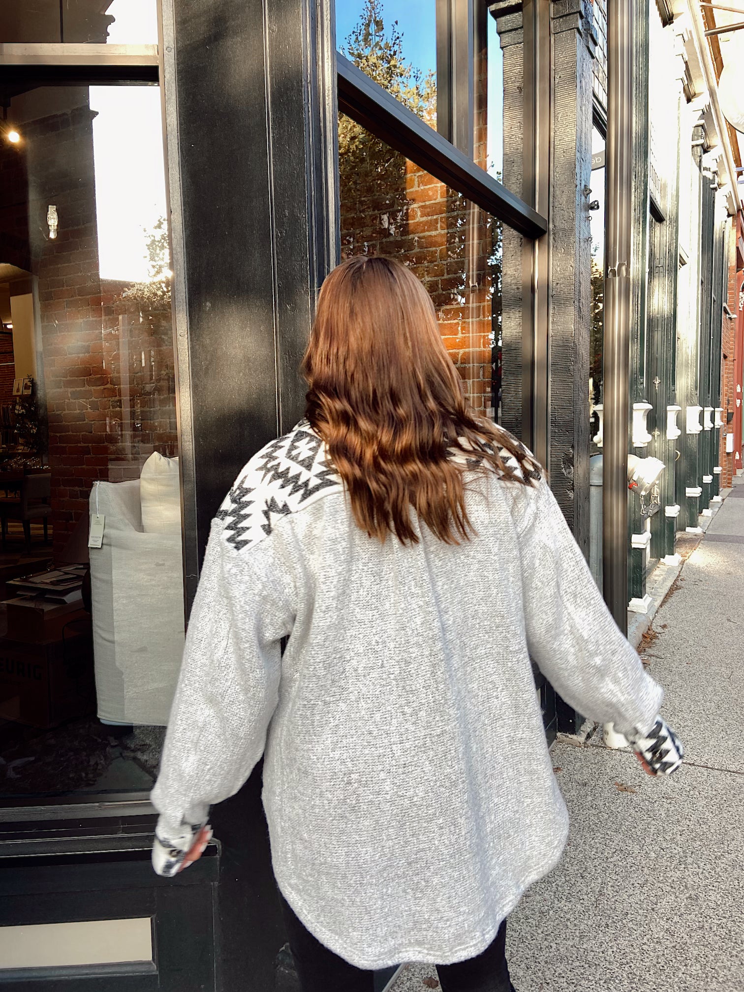 Soul Searcher Grey Aztec Shacket