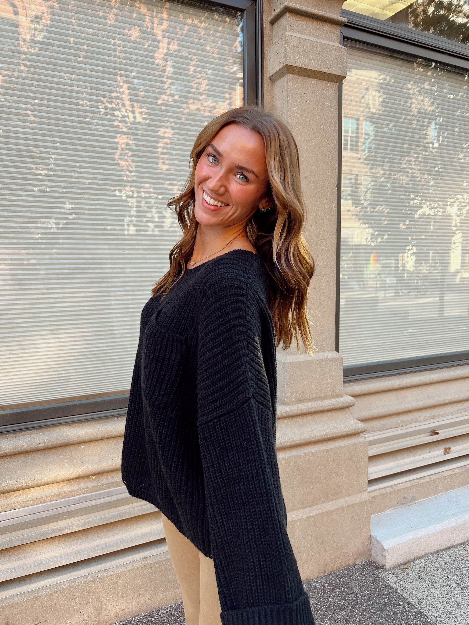 Just Friends Black Sweater