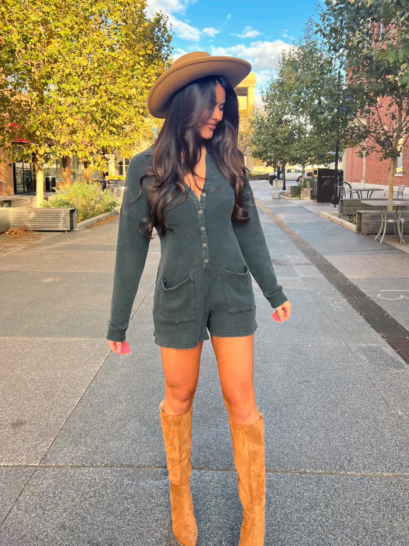 FINAL SALE- Snuggle Me Close Waffle Romper