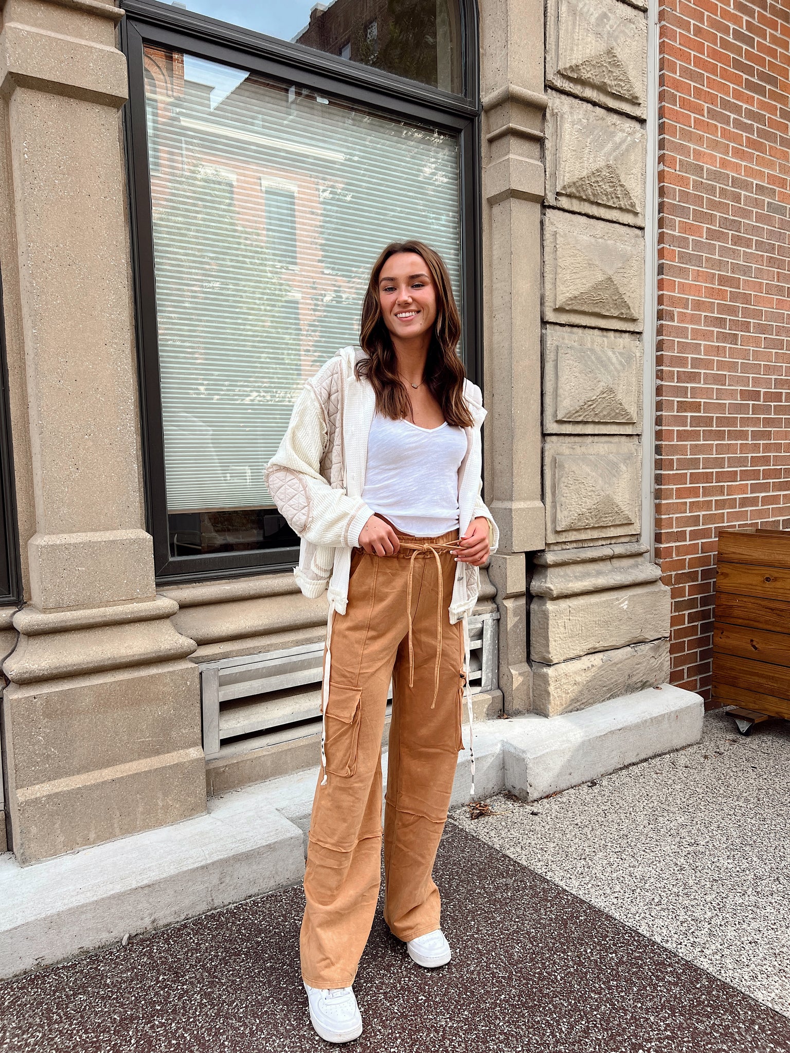 Live Simply Camel Cargo Sweatpants