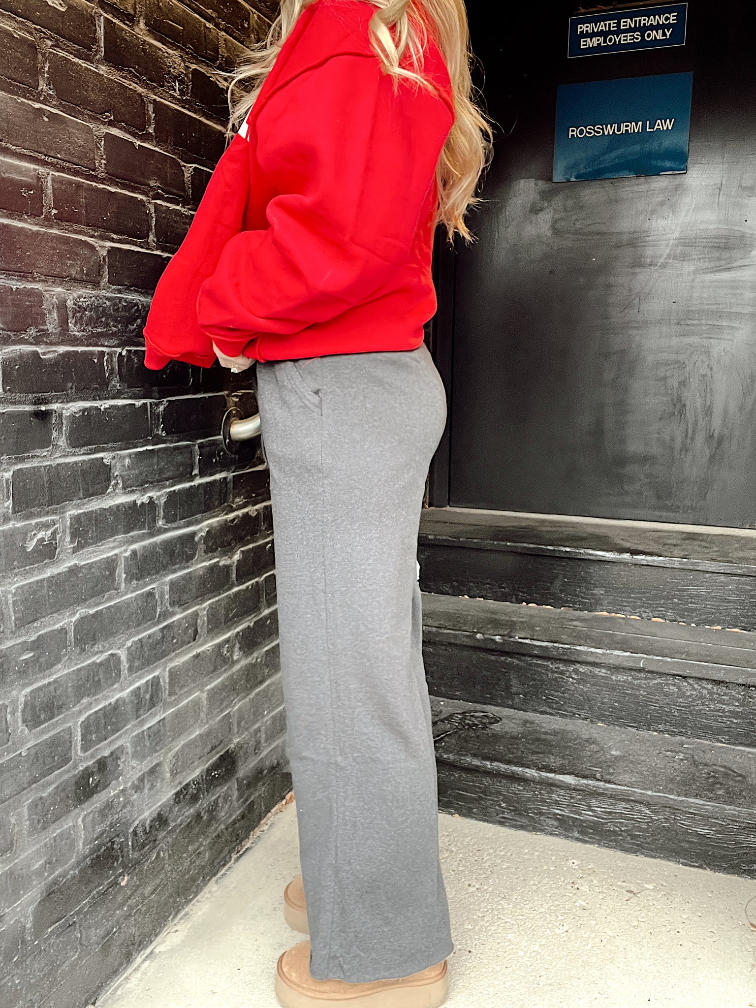 Call Me By Your Name Wide Leg Sweats Charcoal