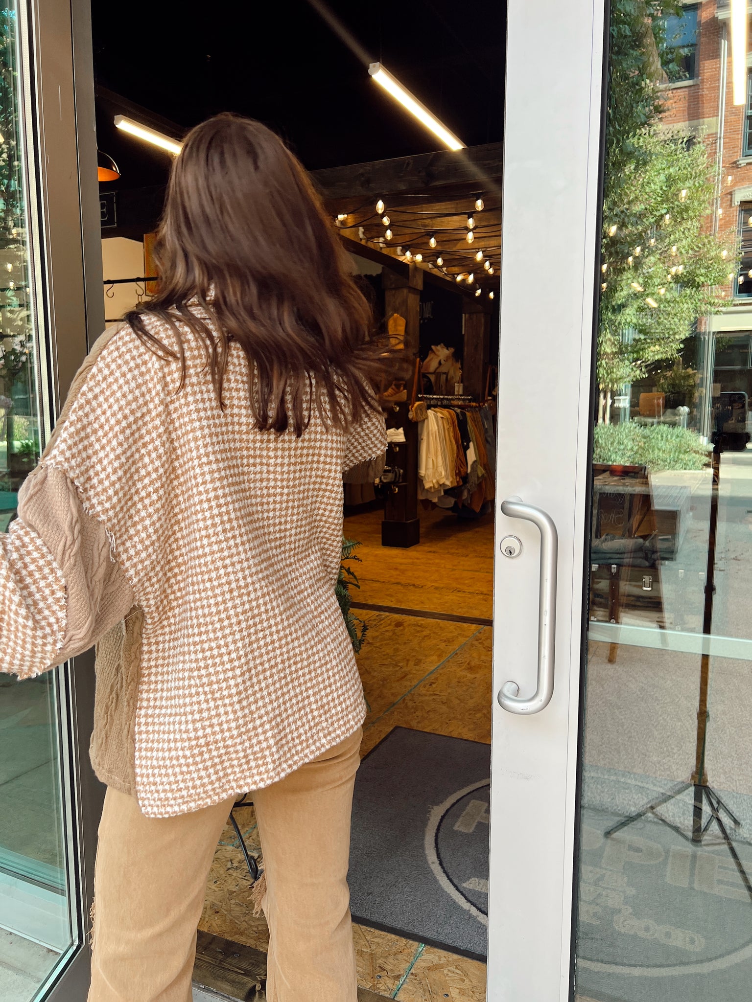 Drift Away Caramel Gingham Jacket