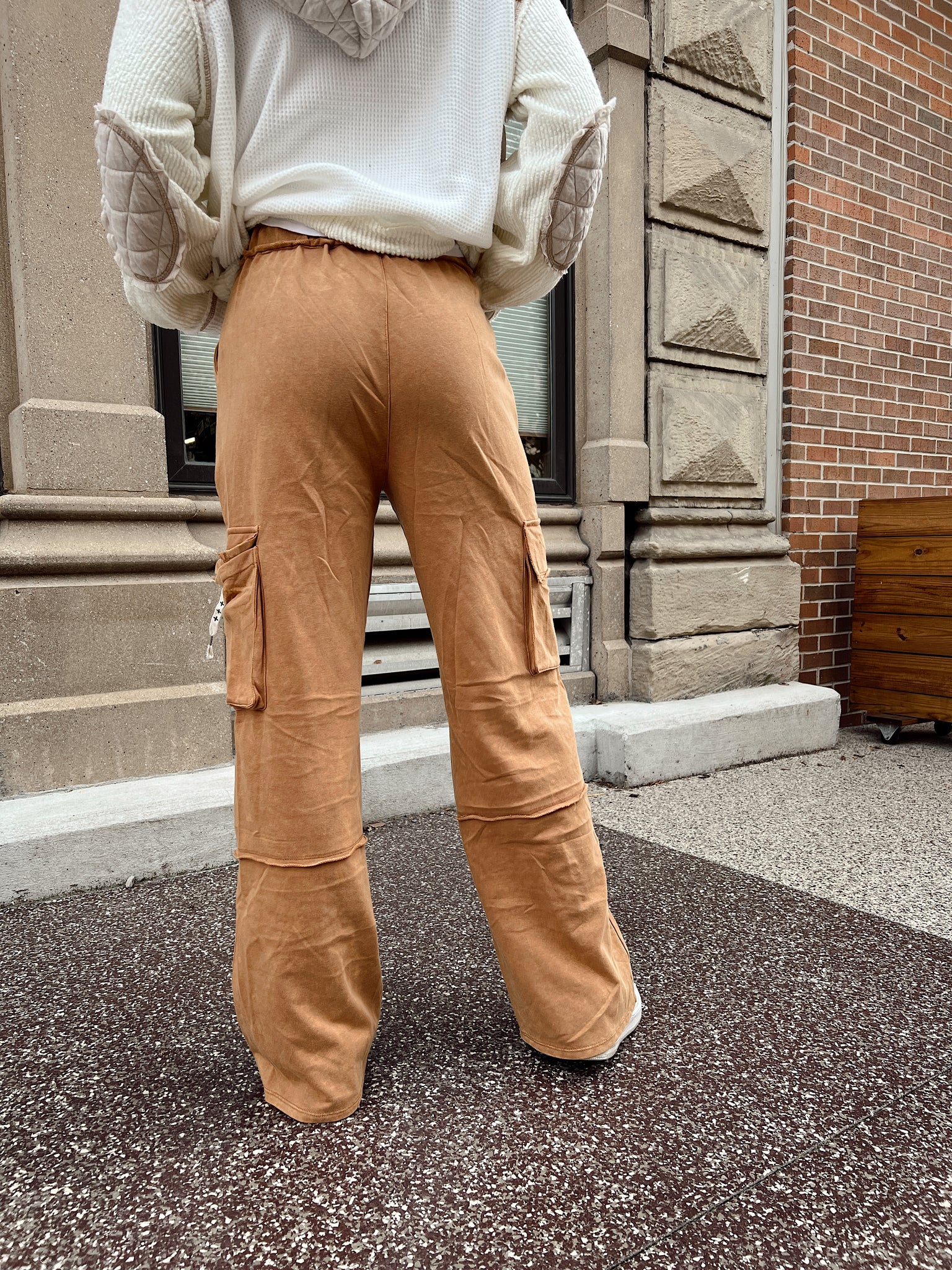 Live Simply Camel Cargo Sweatpants