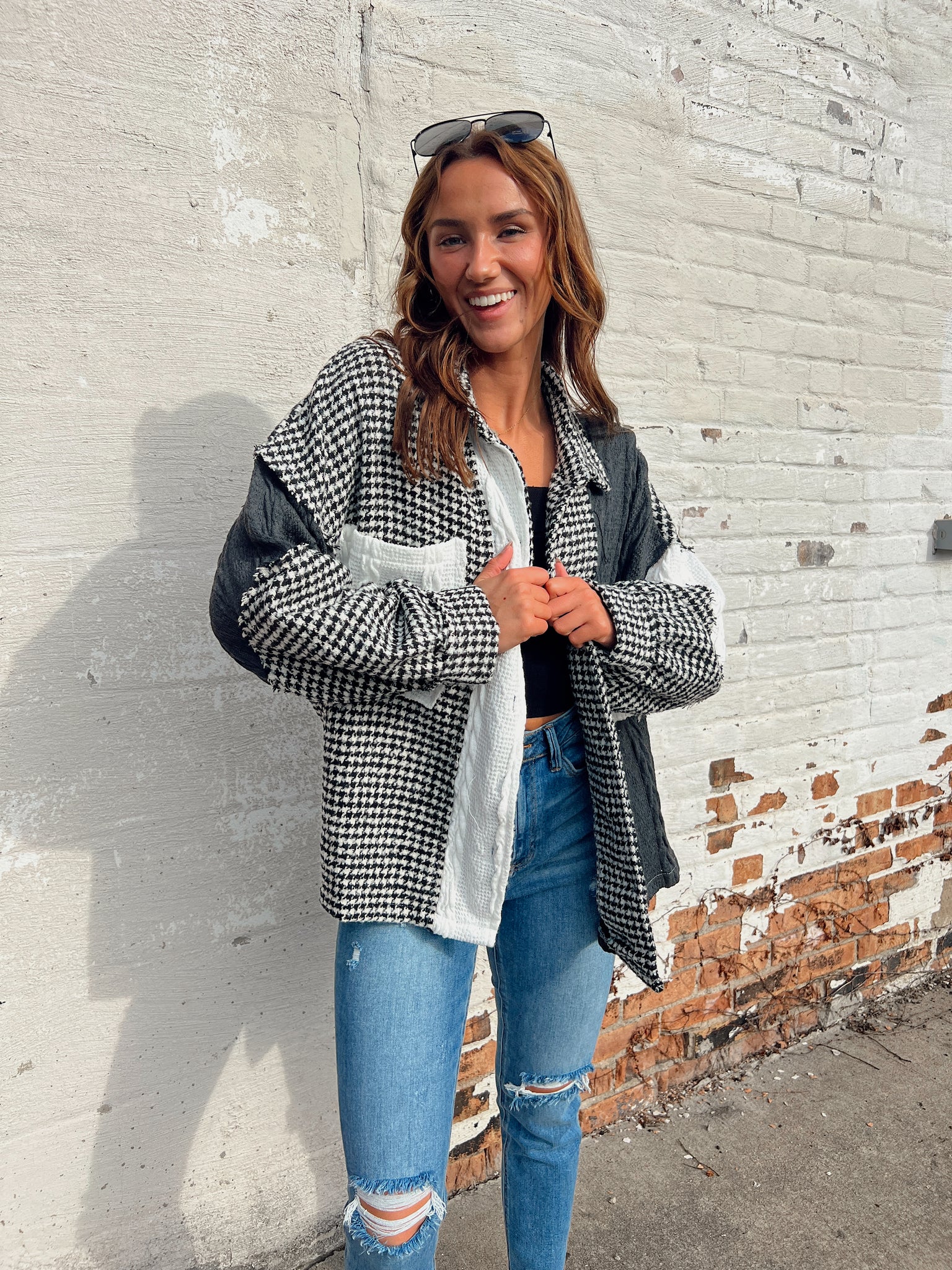 Drift Away Black Gingham Jacket