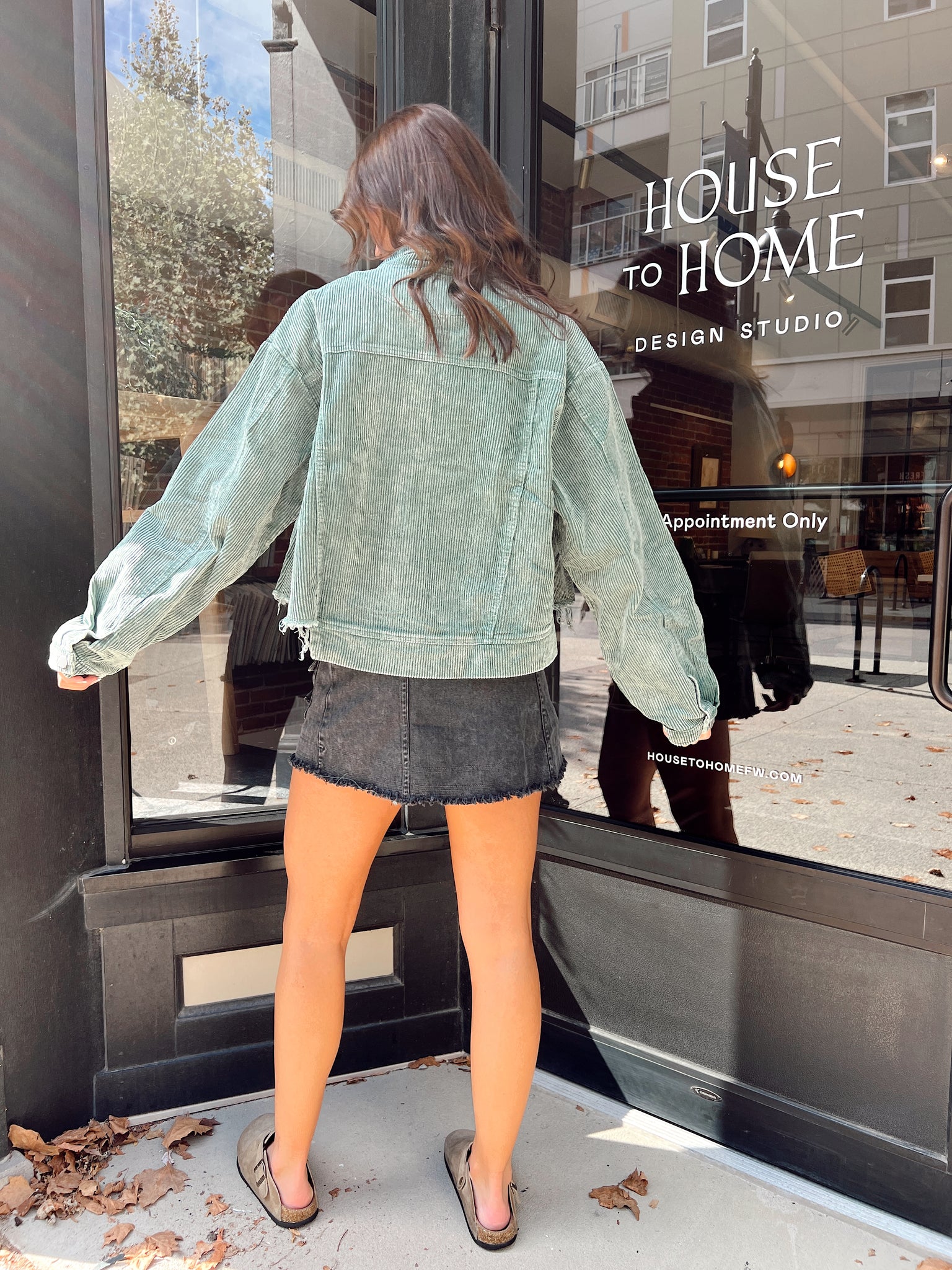 My Forever Olive Cropped Corduroy Jacket