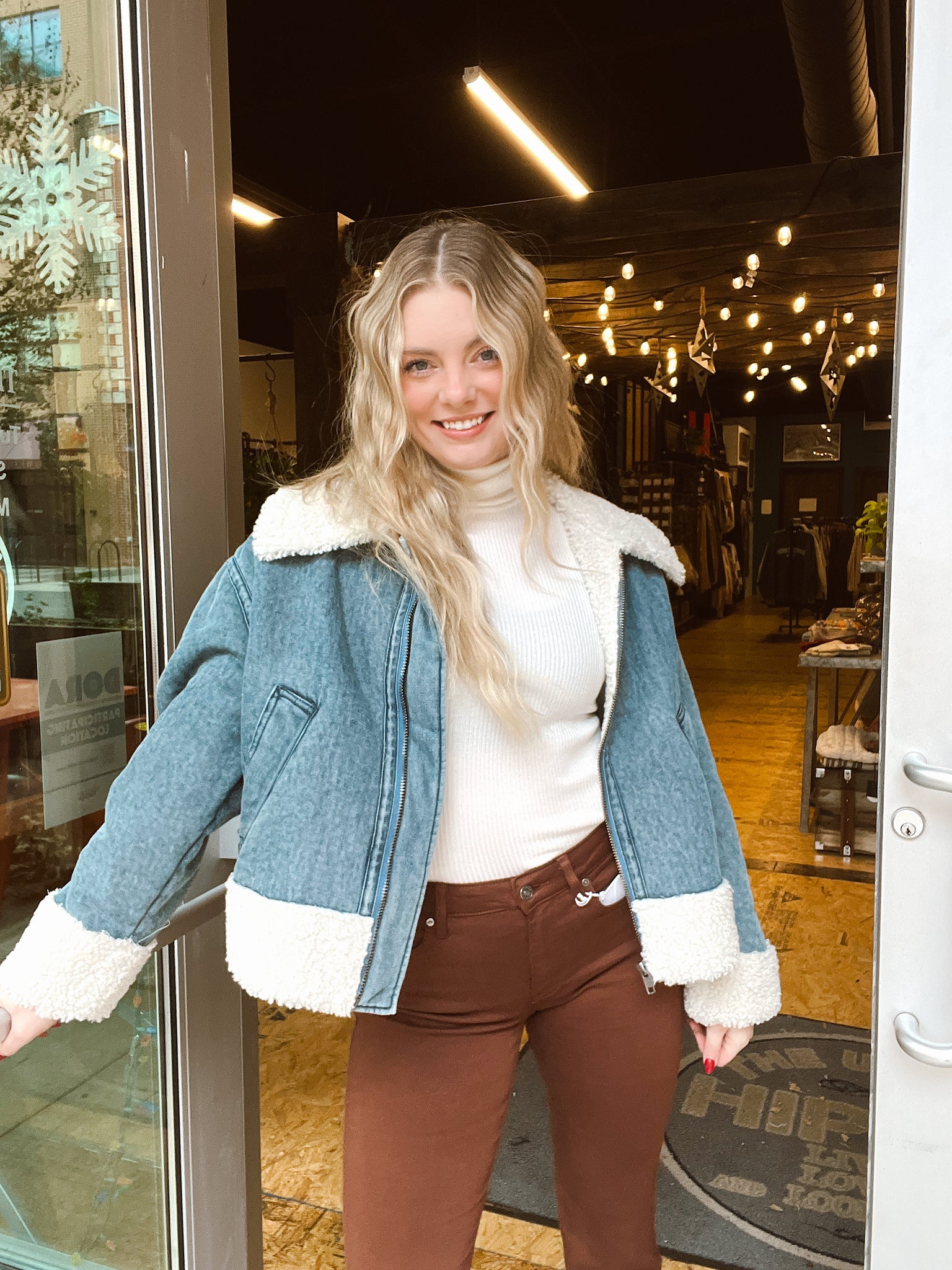FINAL SALE- Oh So Retro Sherpa Lined Jacket