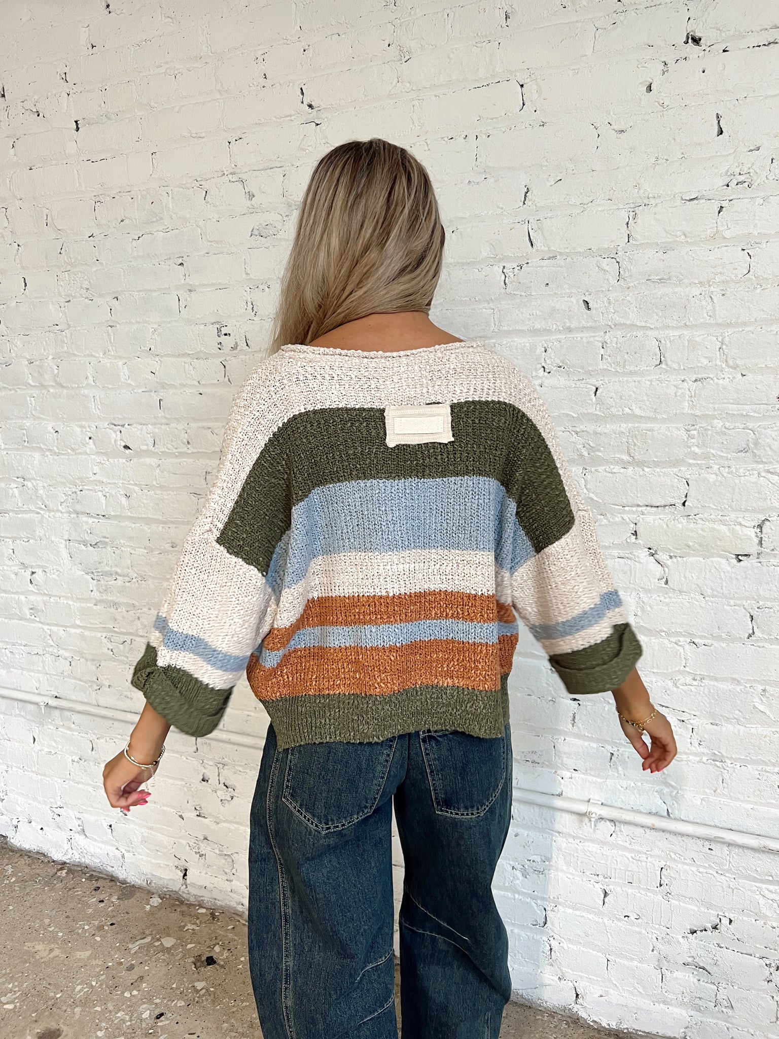 In Another Life Cream Striped Top