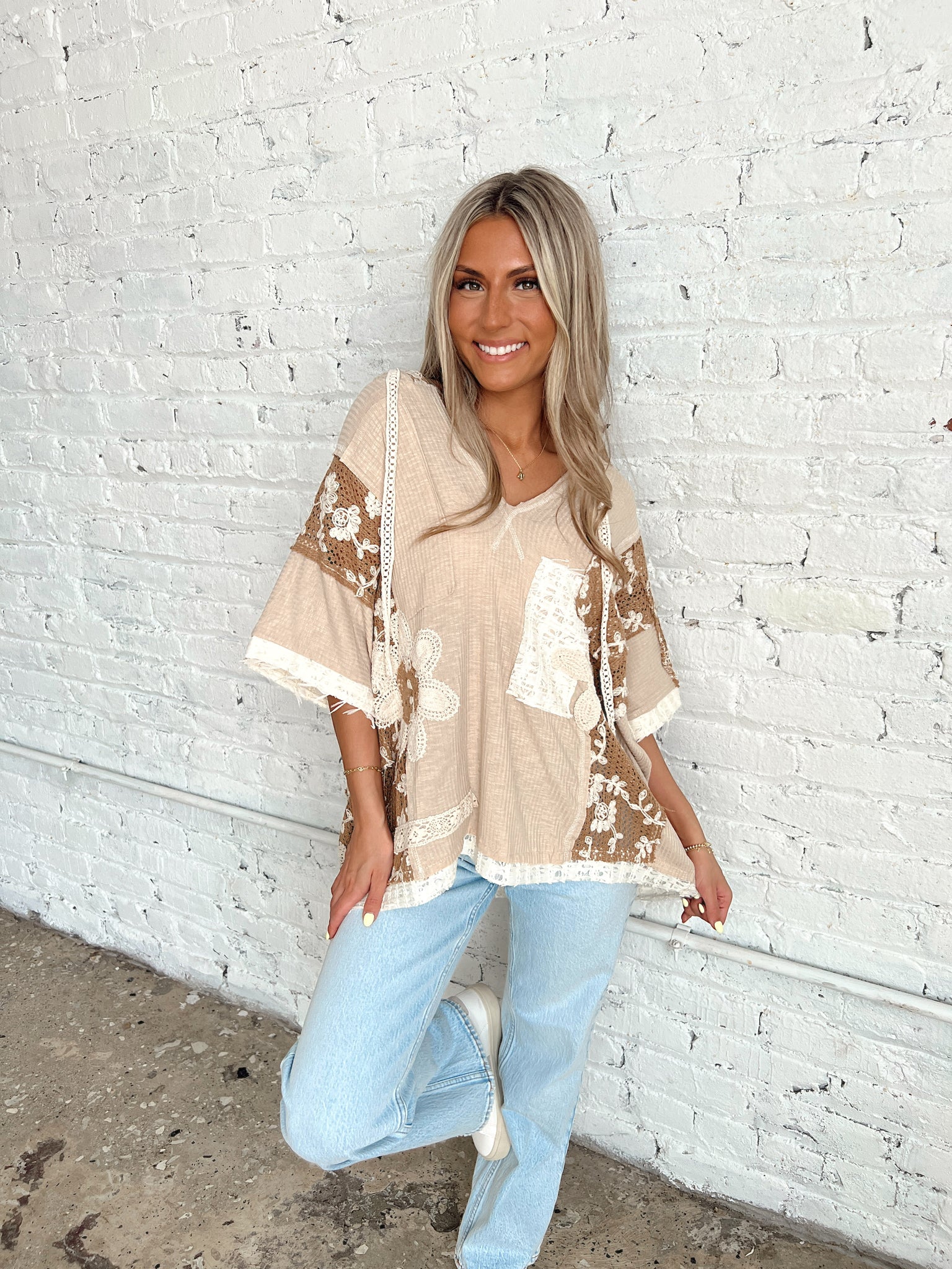 Petals and Lace Hooded Top