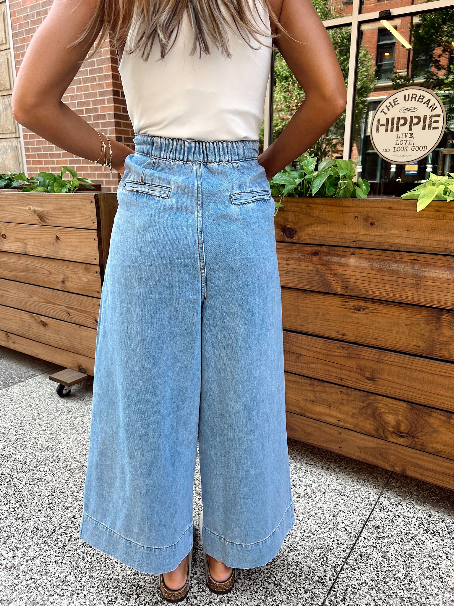 FINAL SALE- Enjoy The Ride Light Wash Cropped Wide Leg Jeans