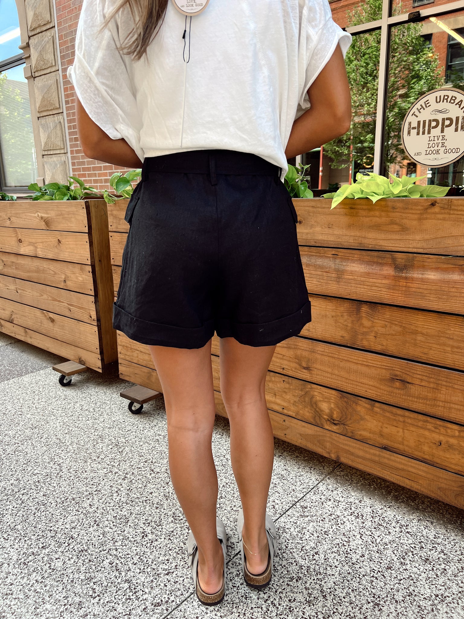 FINAL SALE- Blindsided Black Paper Bag Shorts
