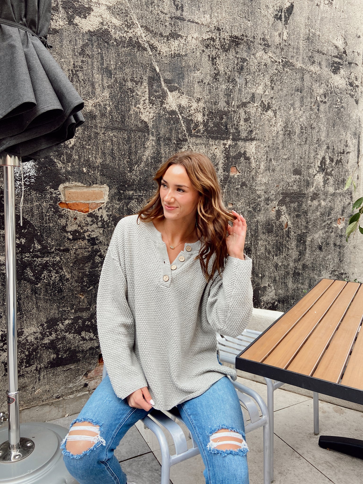 Smoke & Ashes Heather Grey Sweater