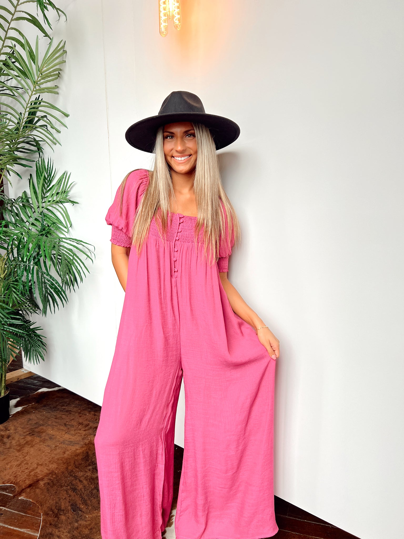 FINAL SALE- Cruel Summer Berry Jumpsuit