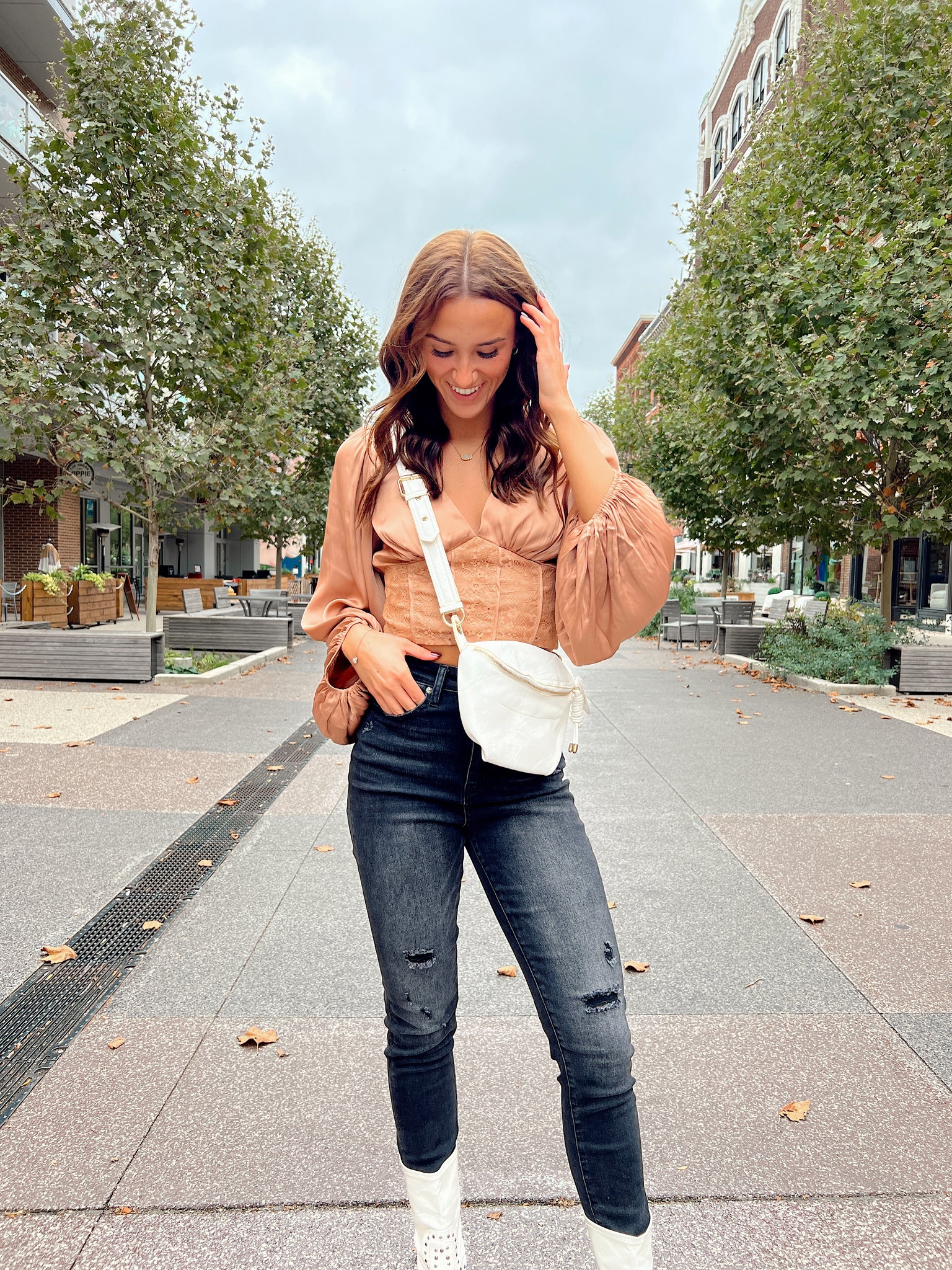 FINAL SALE- Heartbeats Macchiato Silk Top