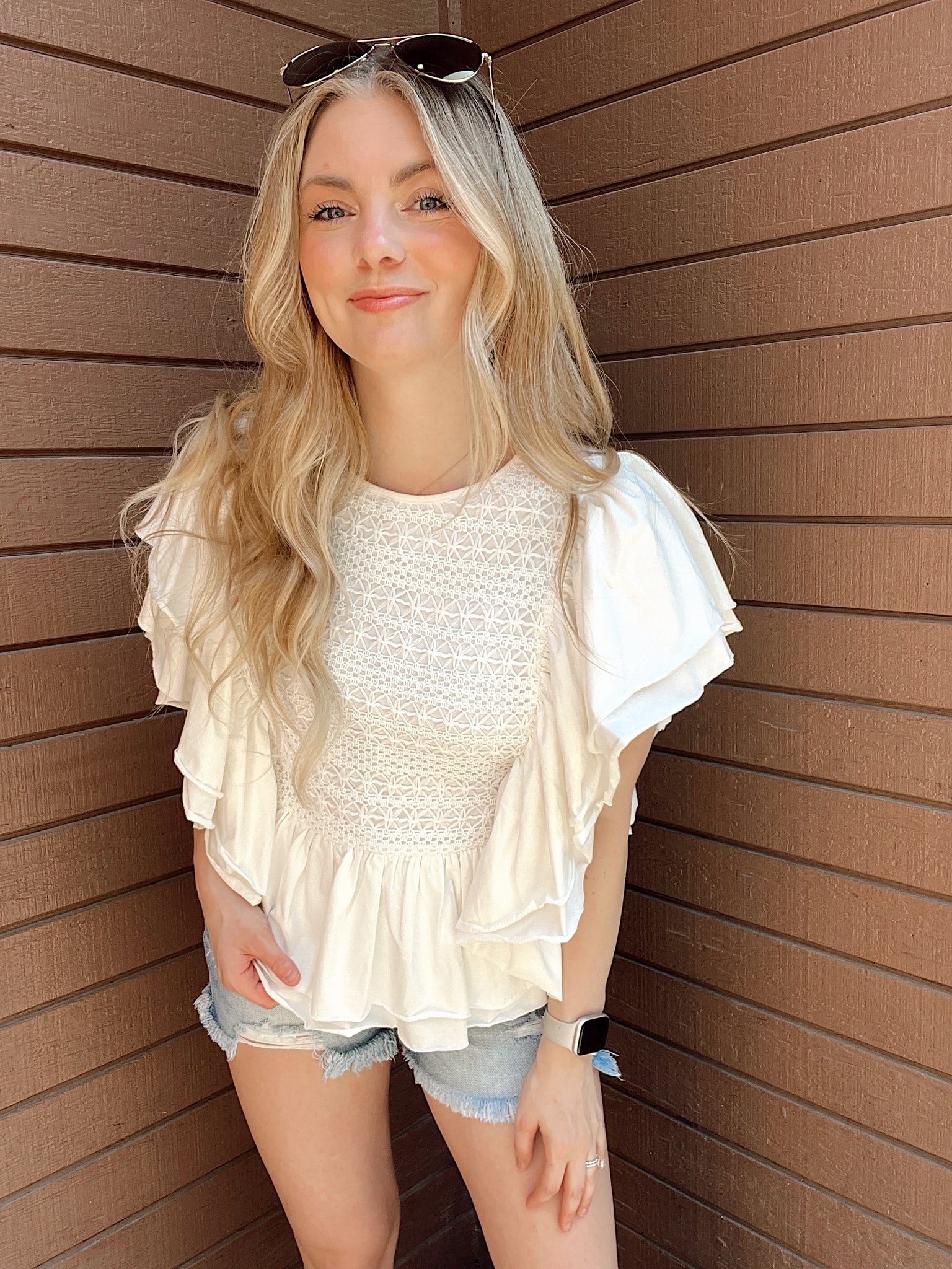 Sweet Thang Ivory Lace Blouse