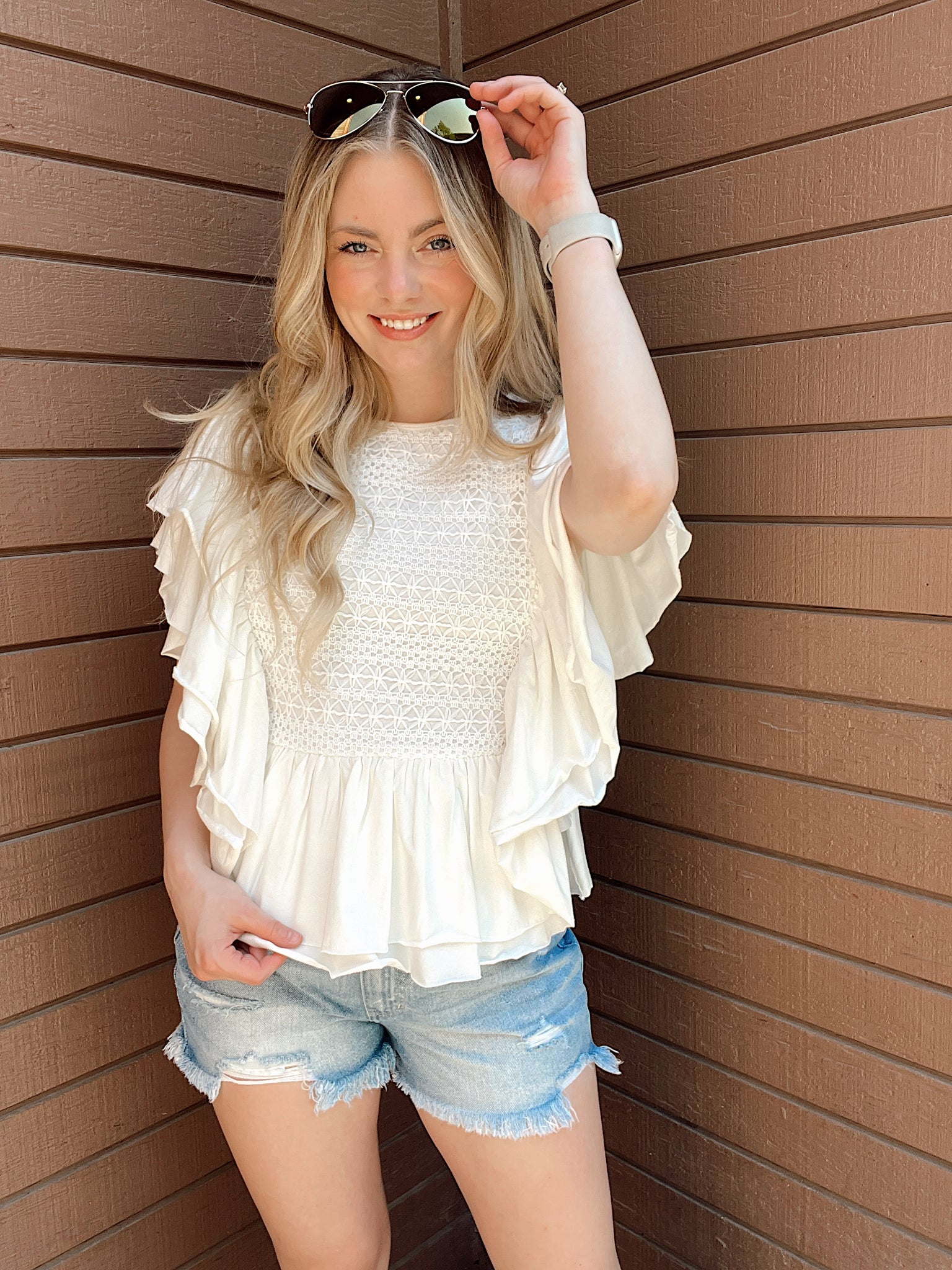Sweet Thang Ivory Lace Blouse