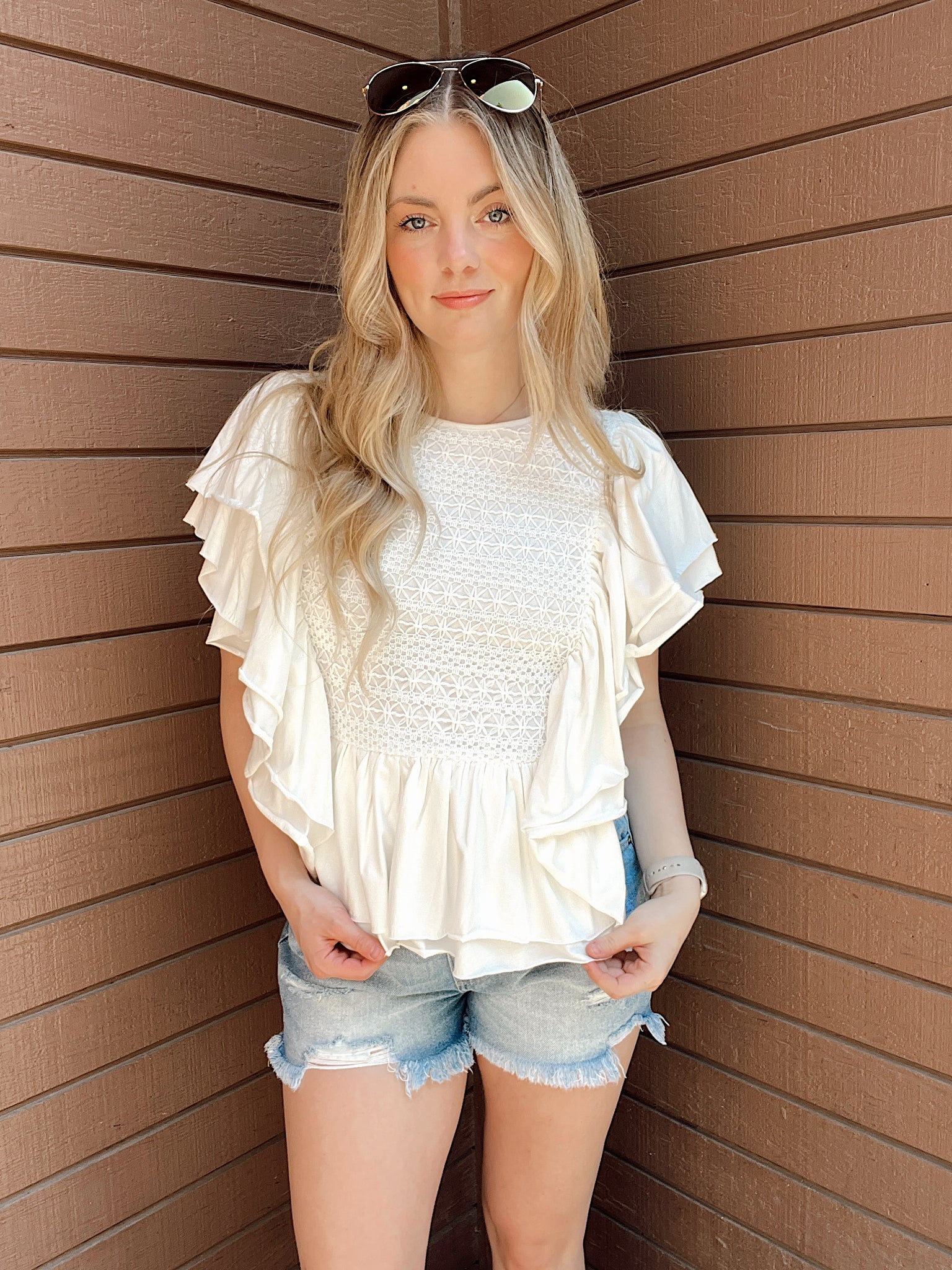 Sweet Thang Ivory Lace Blouse