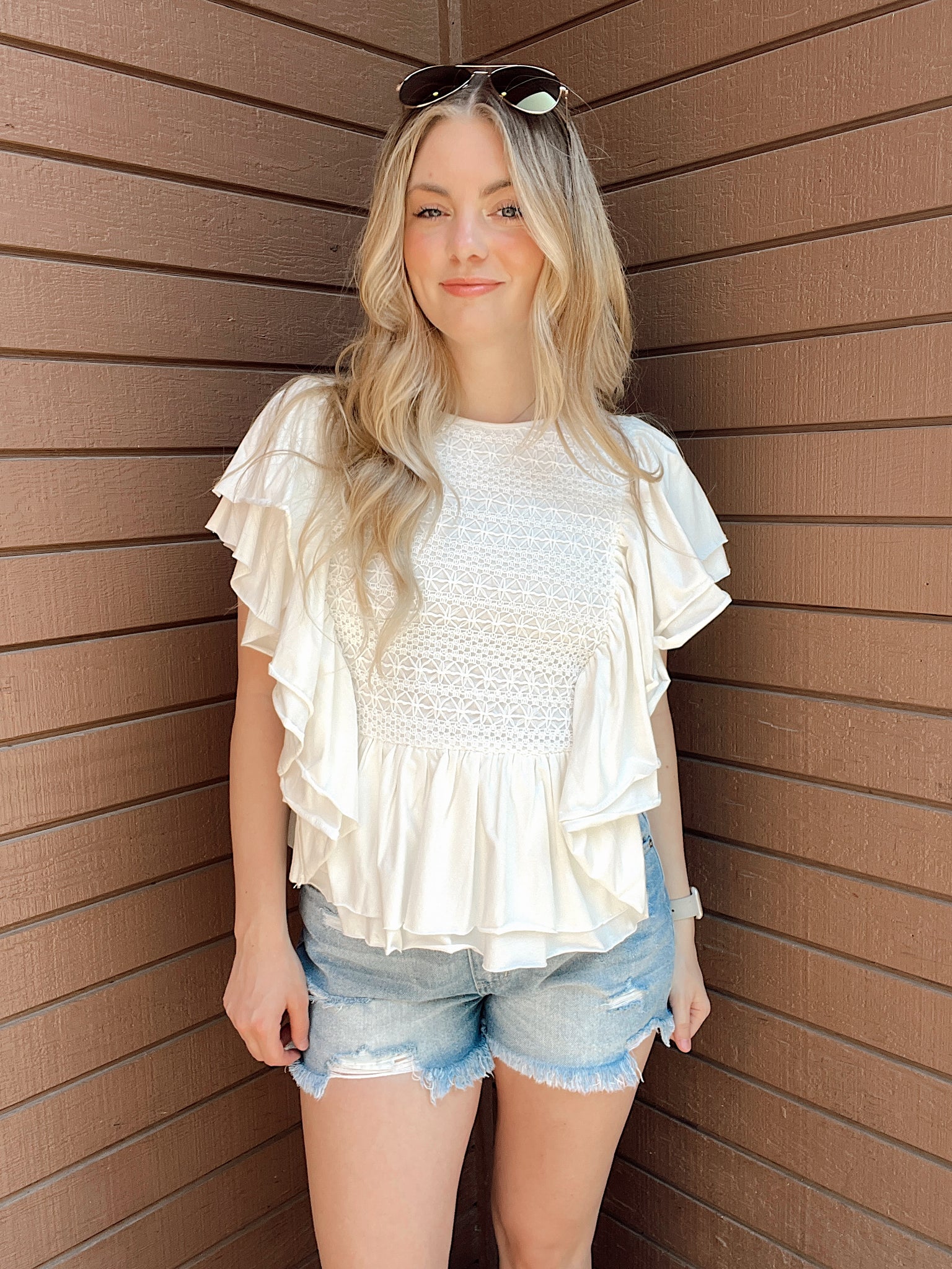 Sweet Thang Ivory Lace Blouse