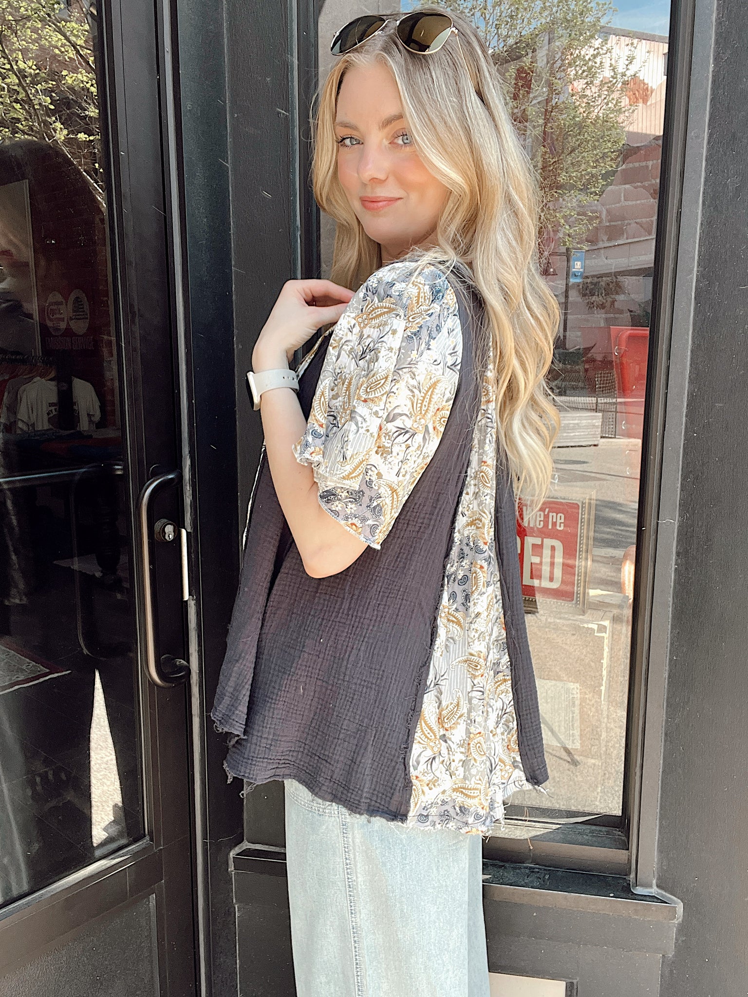 All The Vibes Charcoal Top