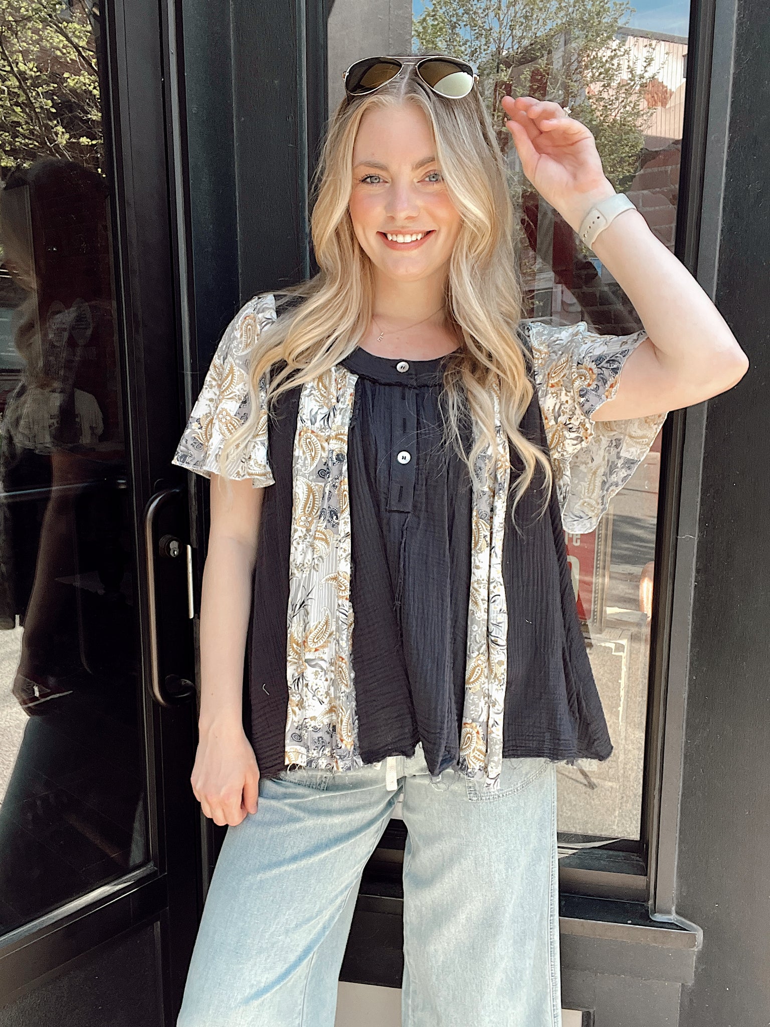 All The Vibes Charcoal Top
