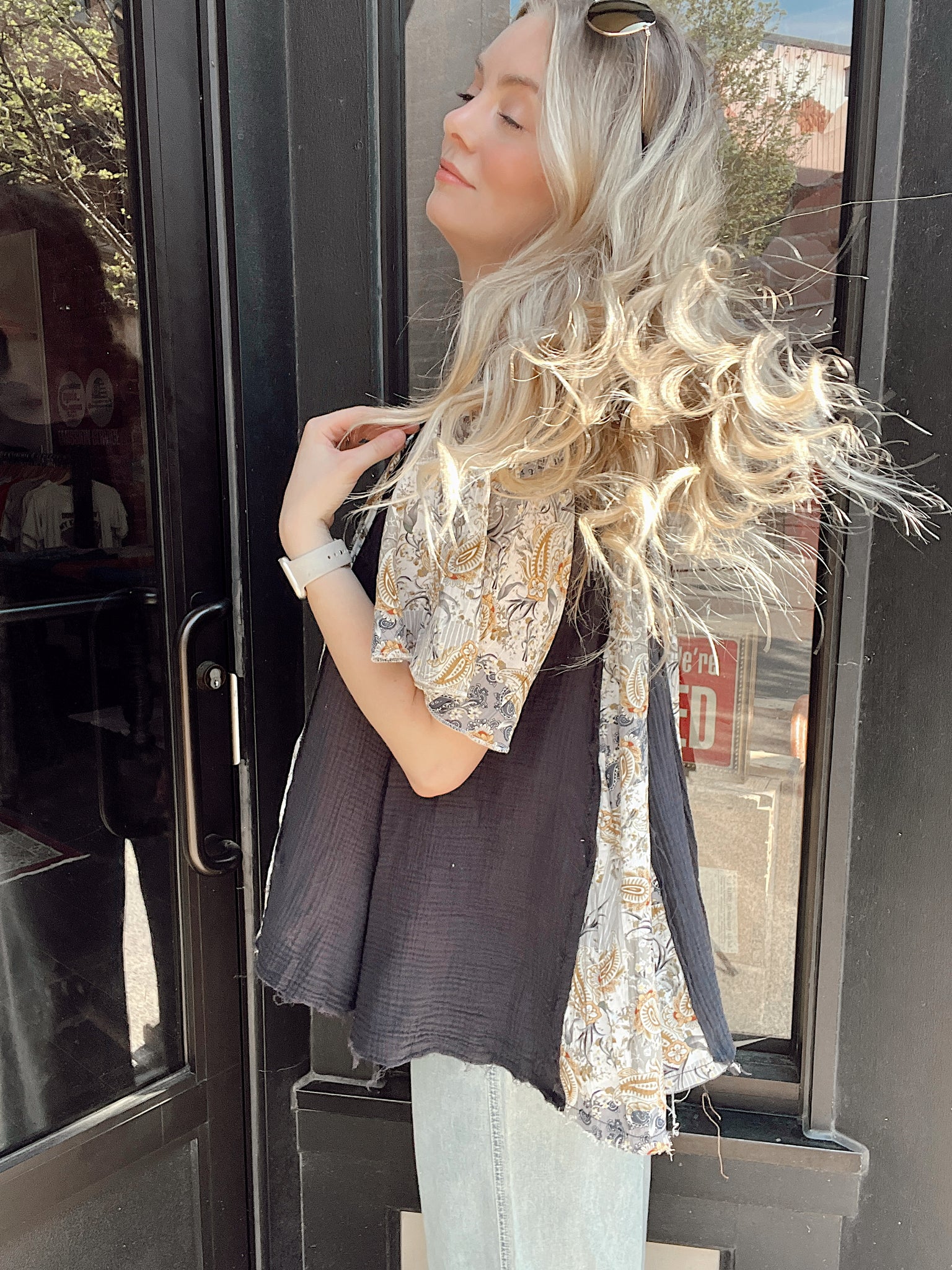 All The Vibes Charcoal Top