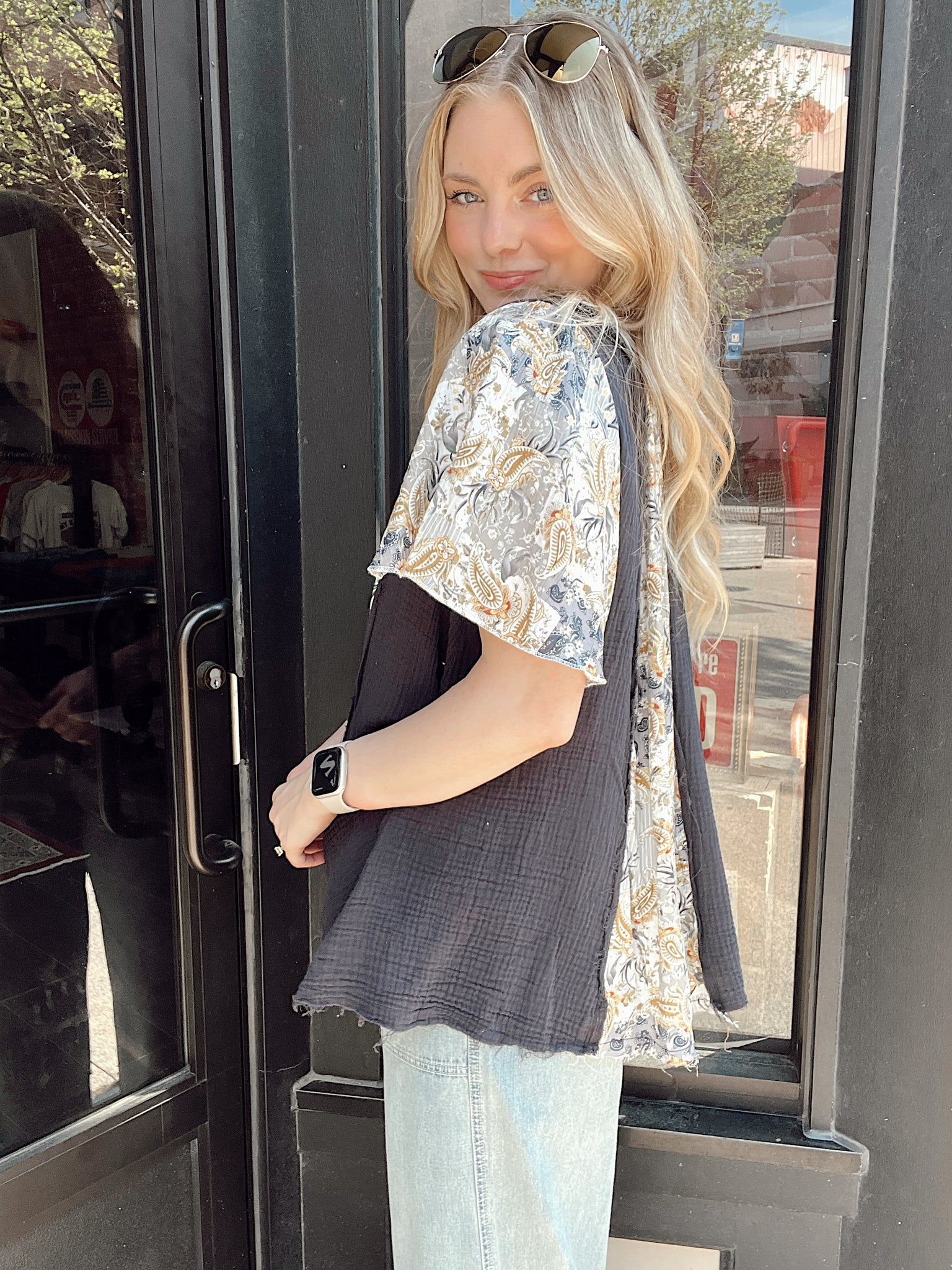 All The Vibes Charcoal Top