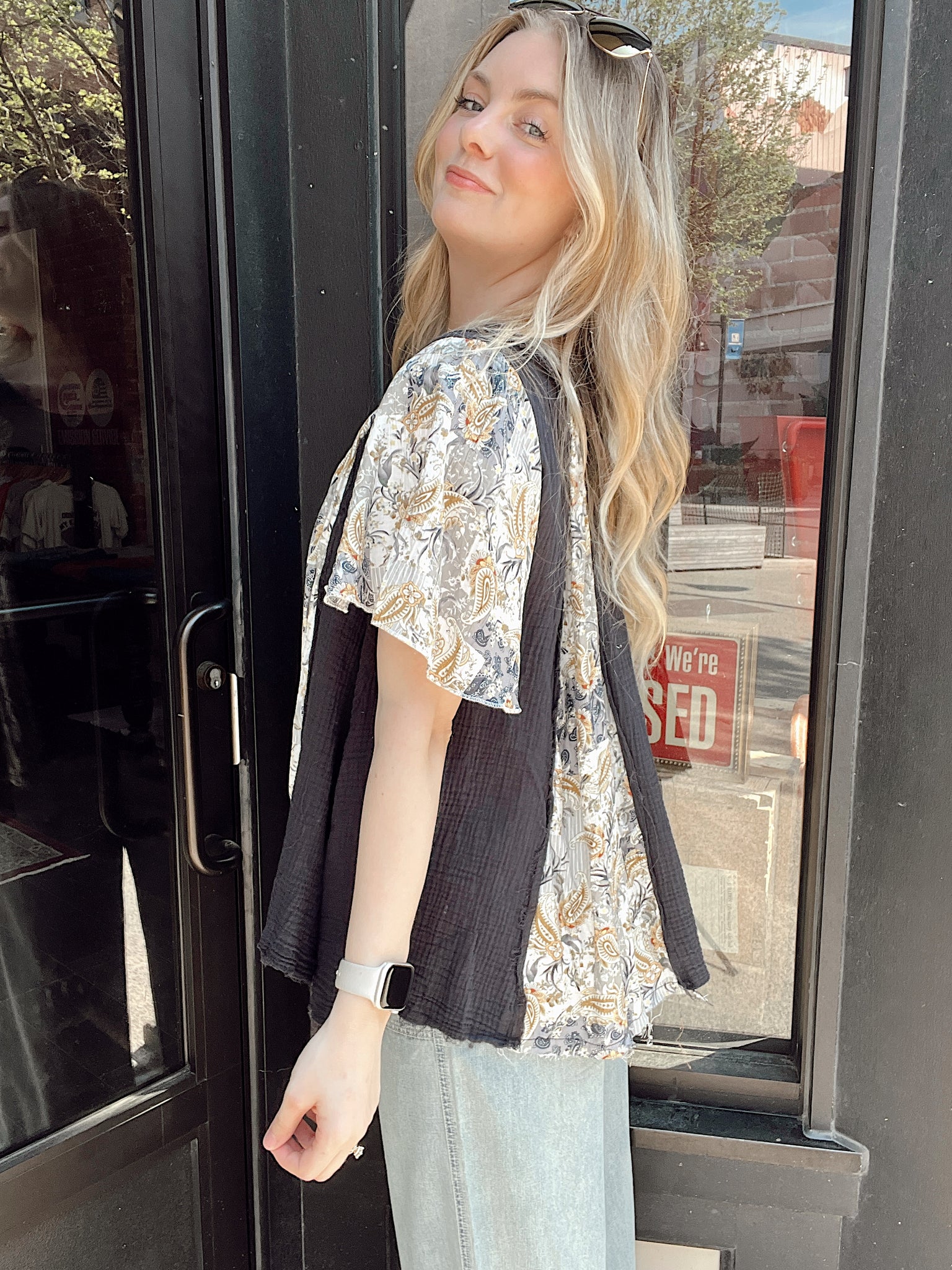 All The Vibes Charcoal Top