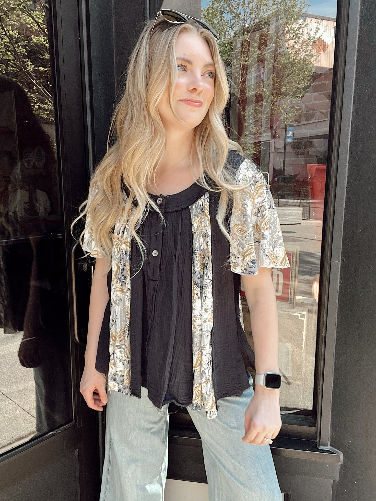 All The Vibes Charcoal Top