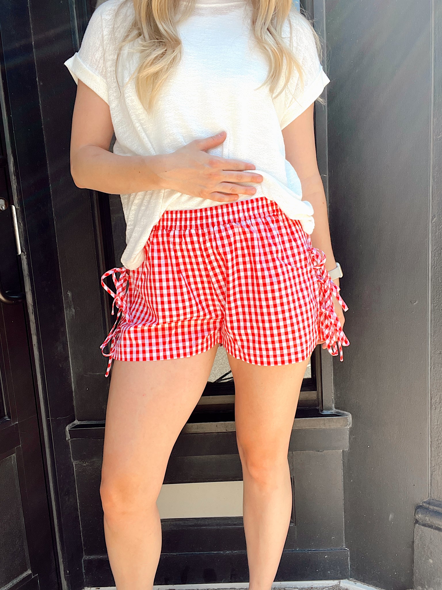 Strawberry Summer Tie Shorts