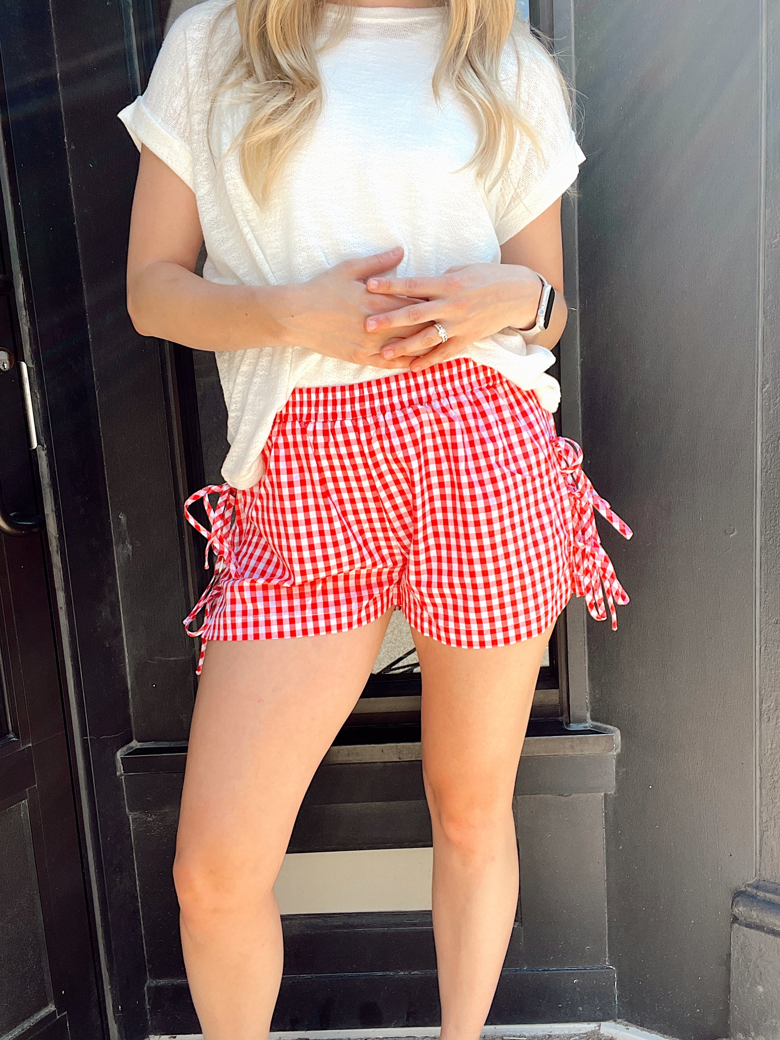 Strawberry Summer Tie Shorts