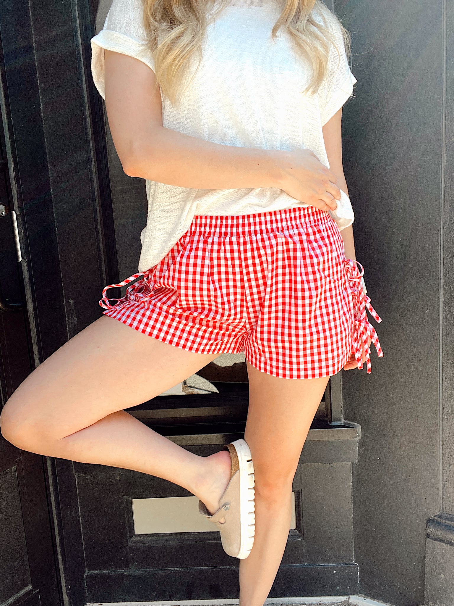 Strawberry Summer Tie Shorts