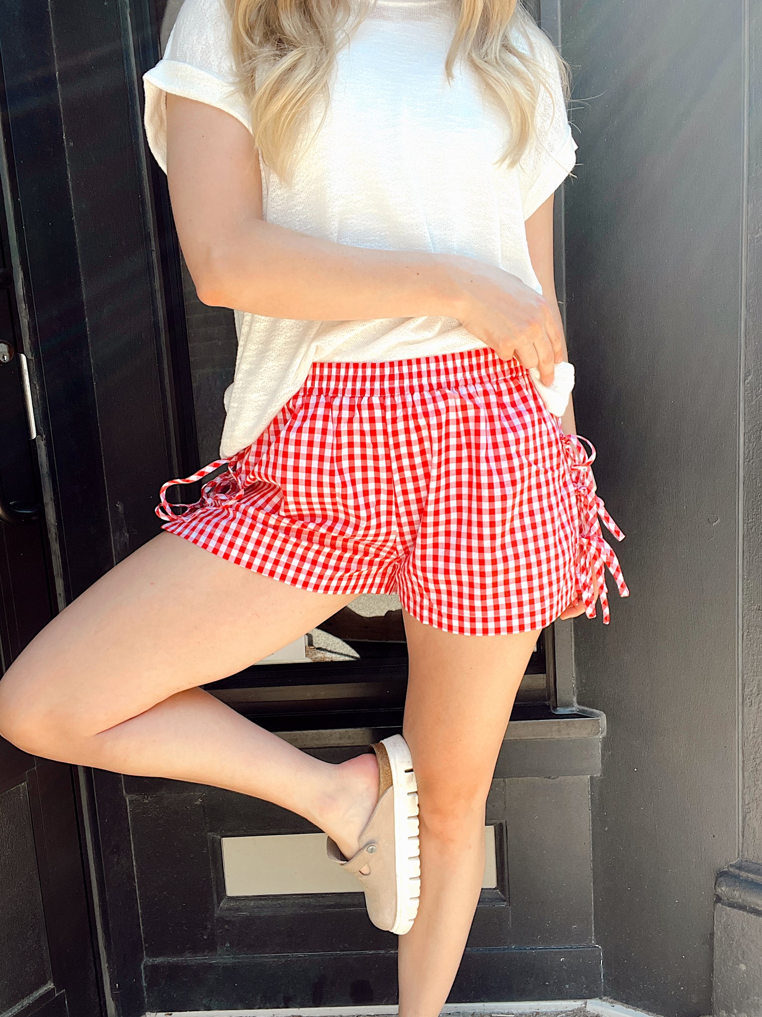 Strawberry Summer Tie Shorts