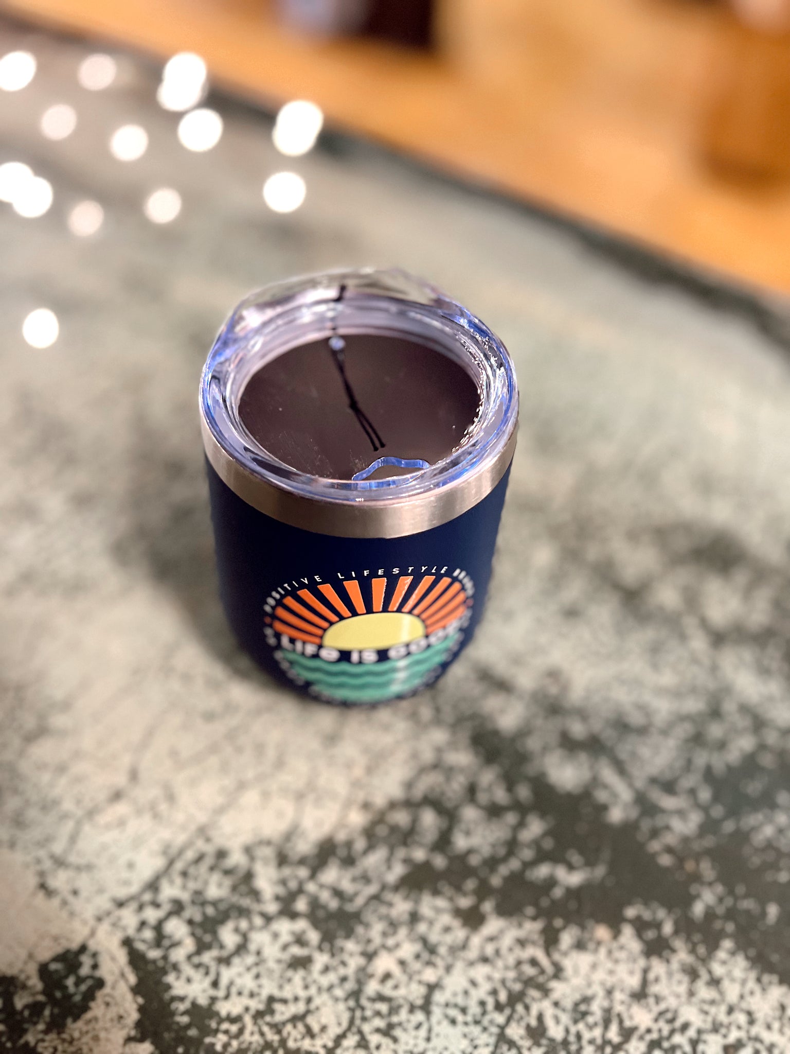 Life Is Good Navy Wine Tumbler