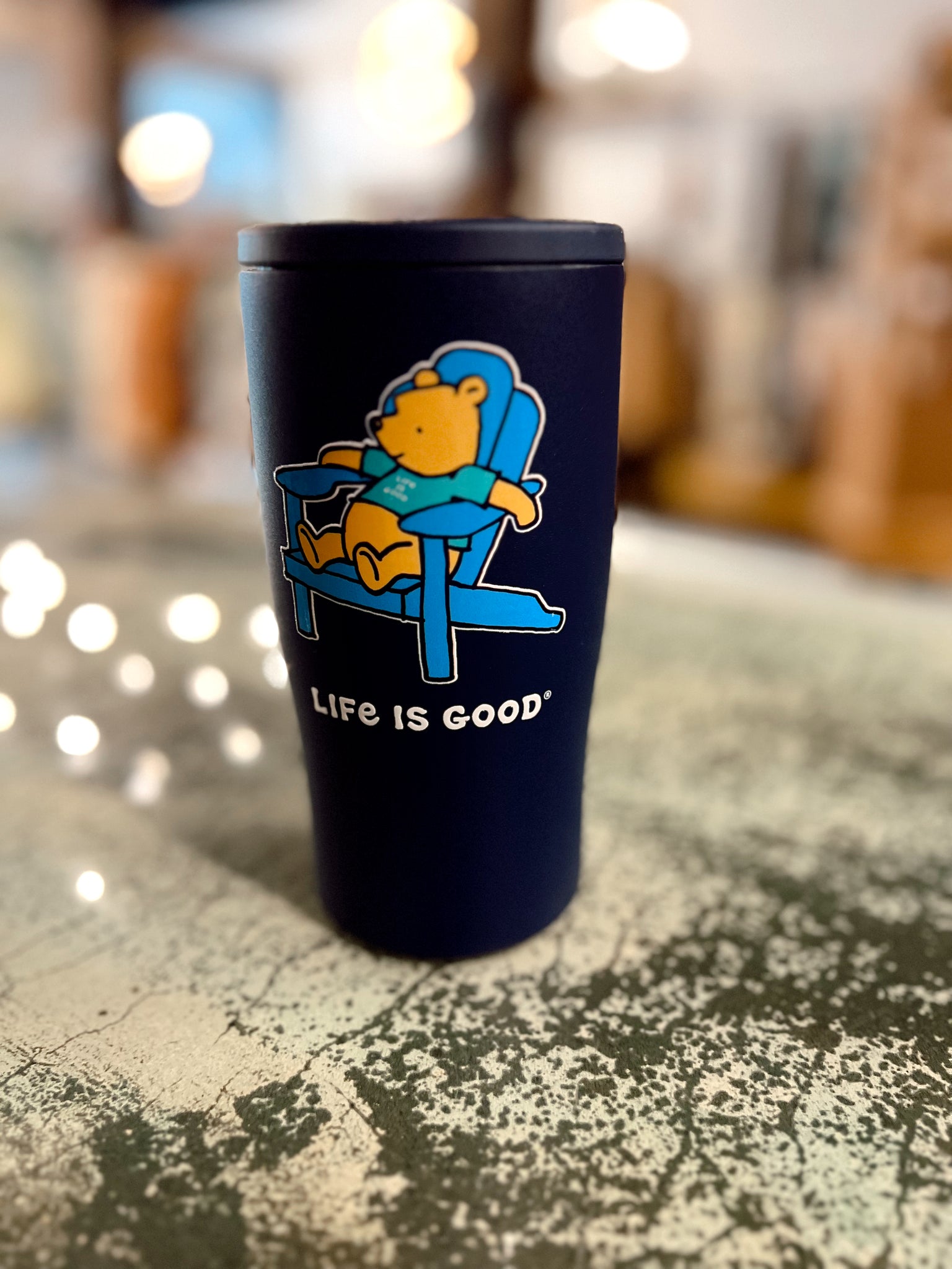 Life Is Good Navy Winnie Can Koozie
