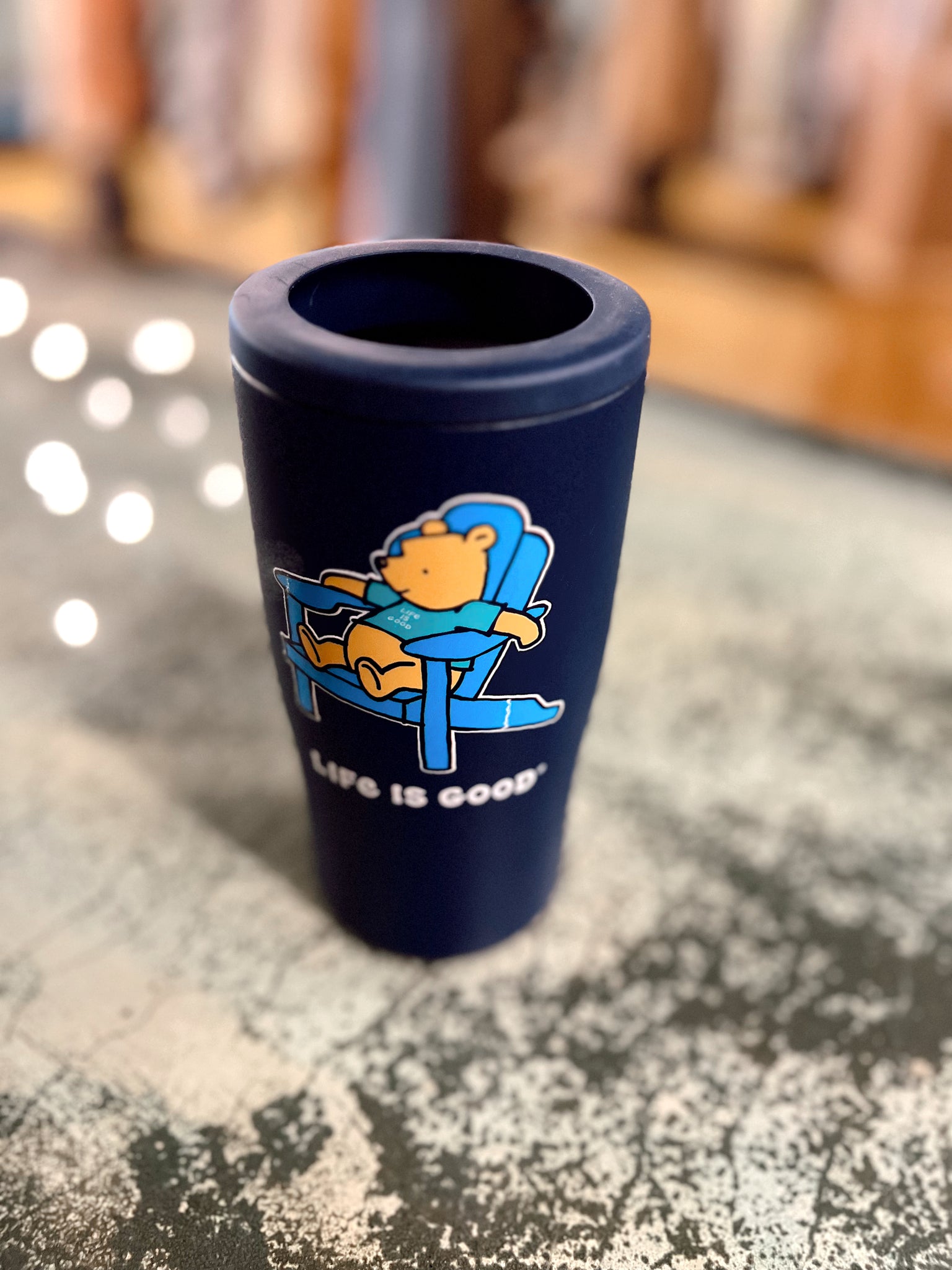 Life Is Good Navy Winnie Can Koozie